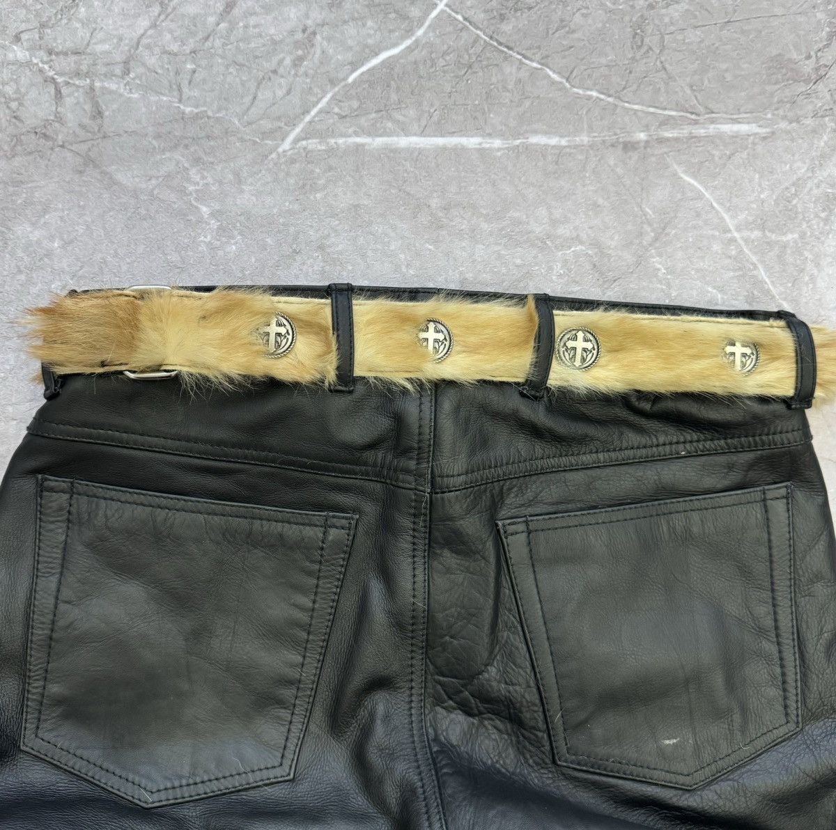 Hysteric Glamour × If Six Was Nine × Vintage Vintage Hystericglamour HYPE Fur Leather black BELT Size ONE SIZE - 15 Thumbnail