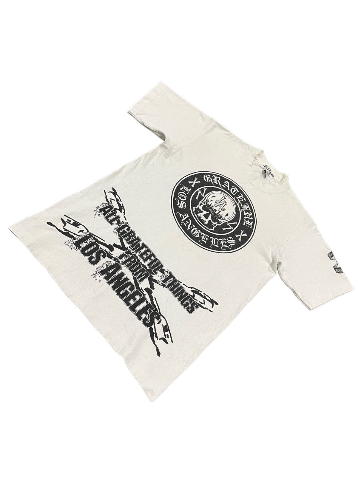 Los Angeles Apparel LDS Grateful Los Angeles Skull Distressed Tee Size US M / EU 48-50 / 2 - 4 Thumbnail