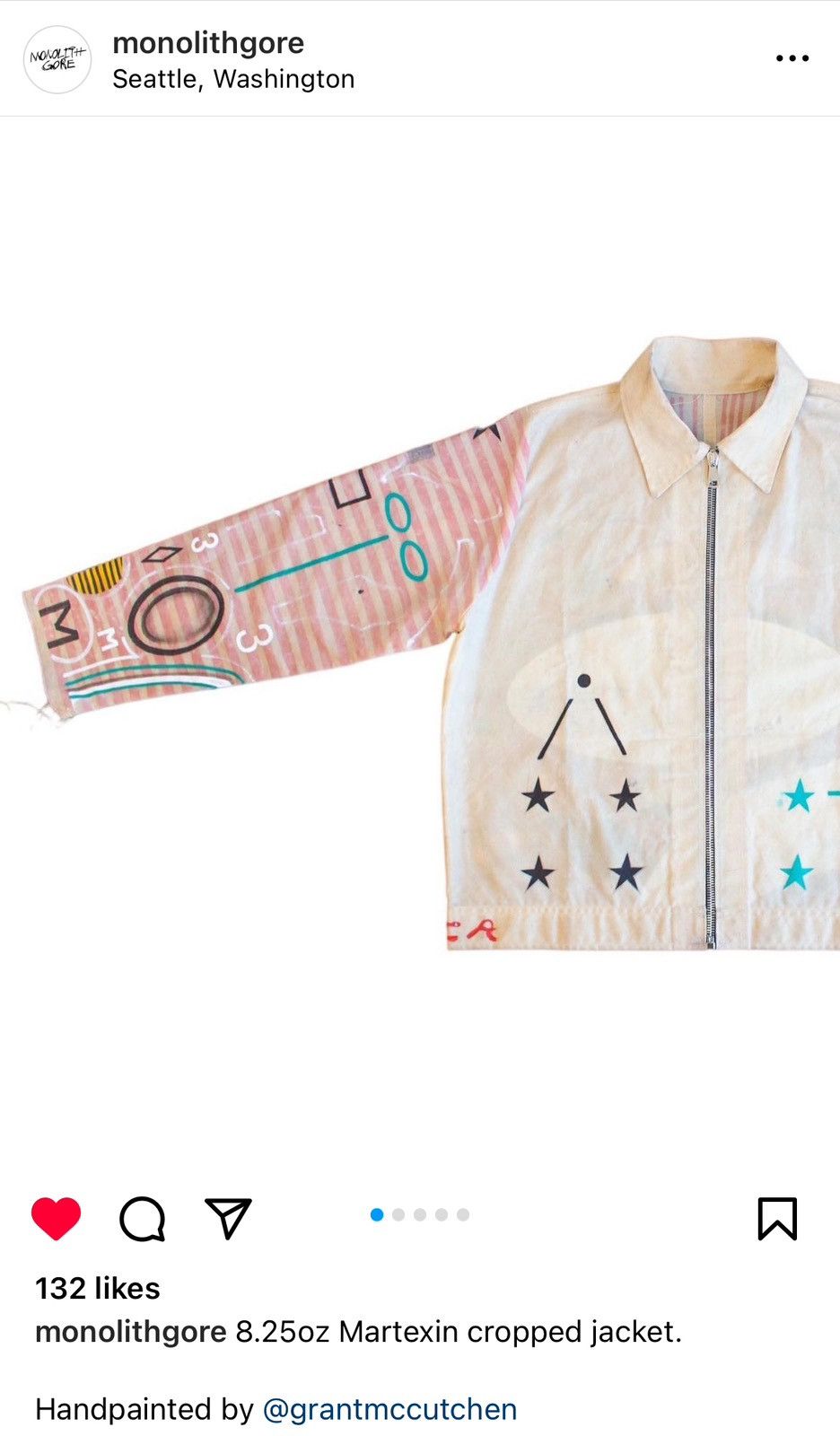 Handmade 1 of 1 MONOLiTH GORE HANDPAiNTED WAXED COTTON CANVAS JACKET Size US L / EU 52-54 / 3 - 3 Thumbnail