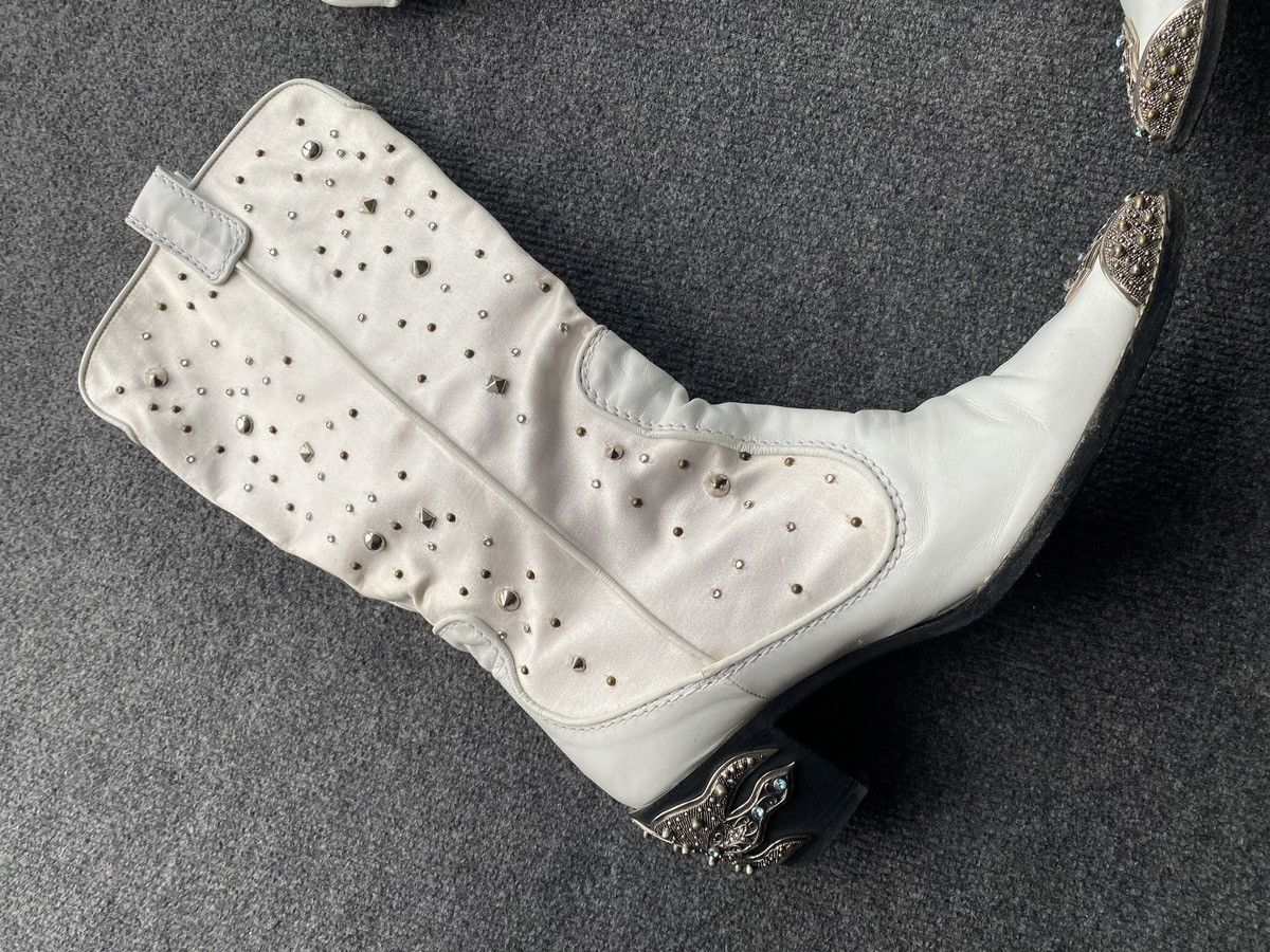 Other 🔥Vicini Italy Leather White Boots Vintage Luxury women 40 Size US 10 / IT 40 - 3 Thumbnail