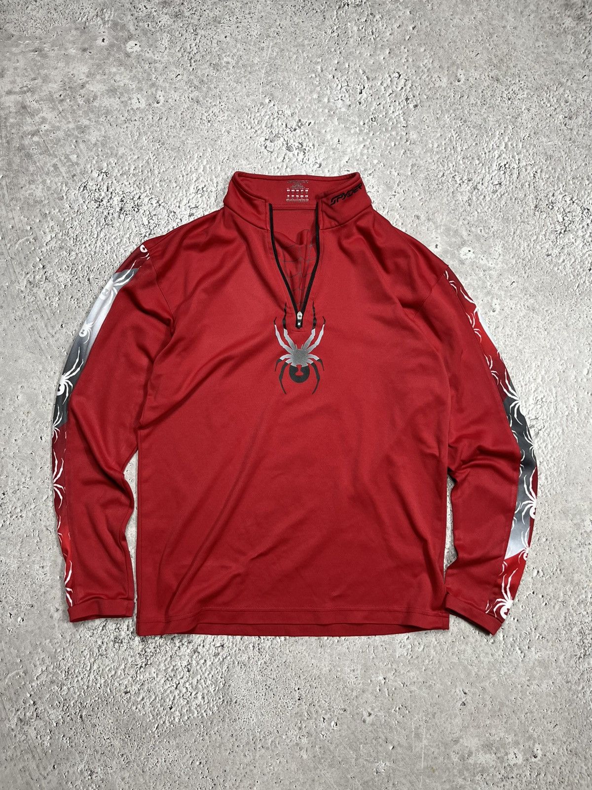 Spyder Spyder Red Quarter Zip Pullover Spider Graphic Long Sleeve S Size US S / EU 44-46 / 1 - 1 Thumbnail