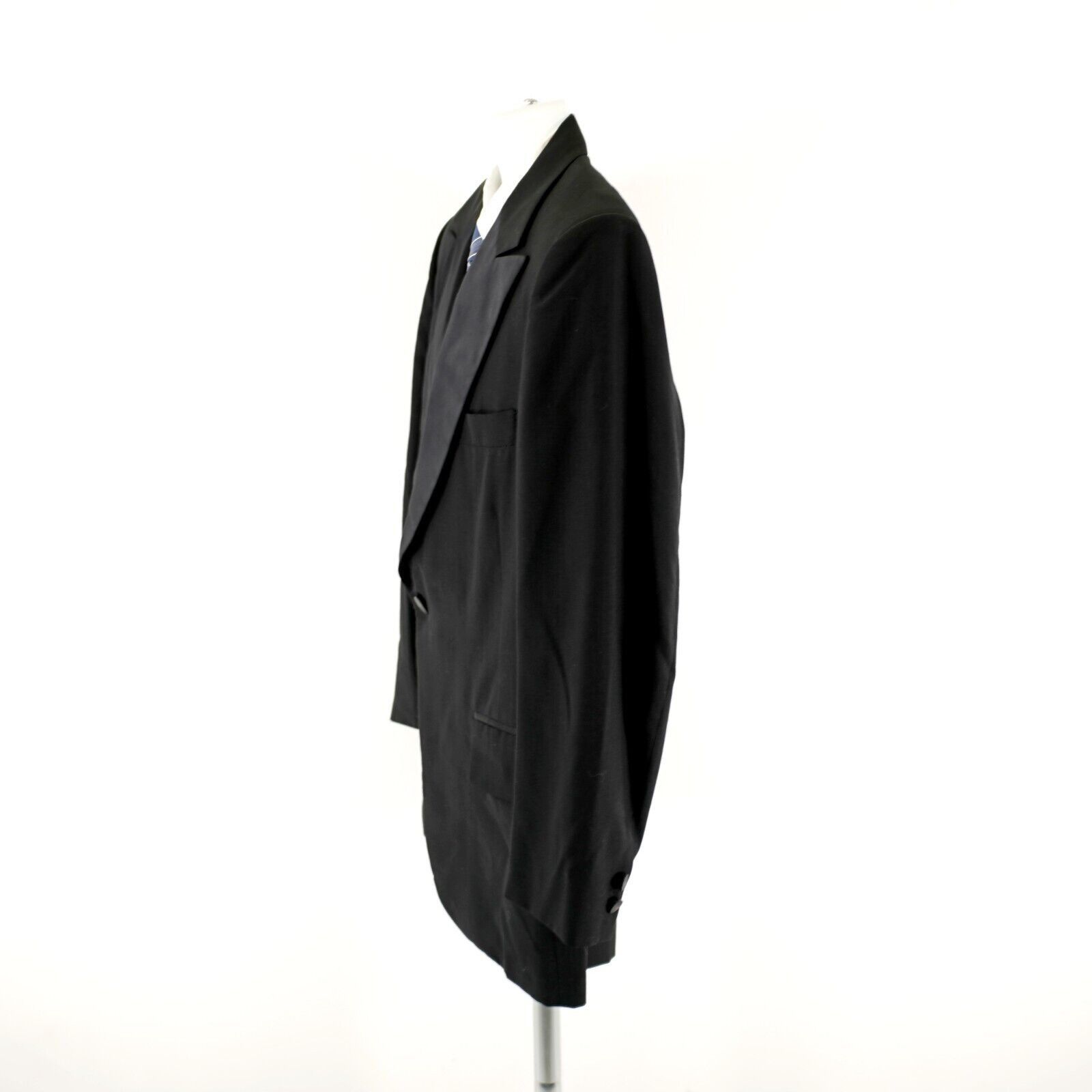 Saks Fifth Avenue Lord West Saks Fifth Ave Black Wool 1 Felt Button Tuxedo Jac Size 38R - 6 Thumbnail