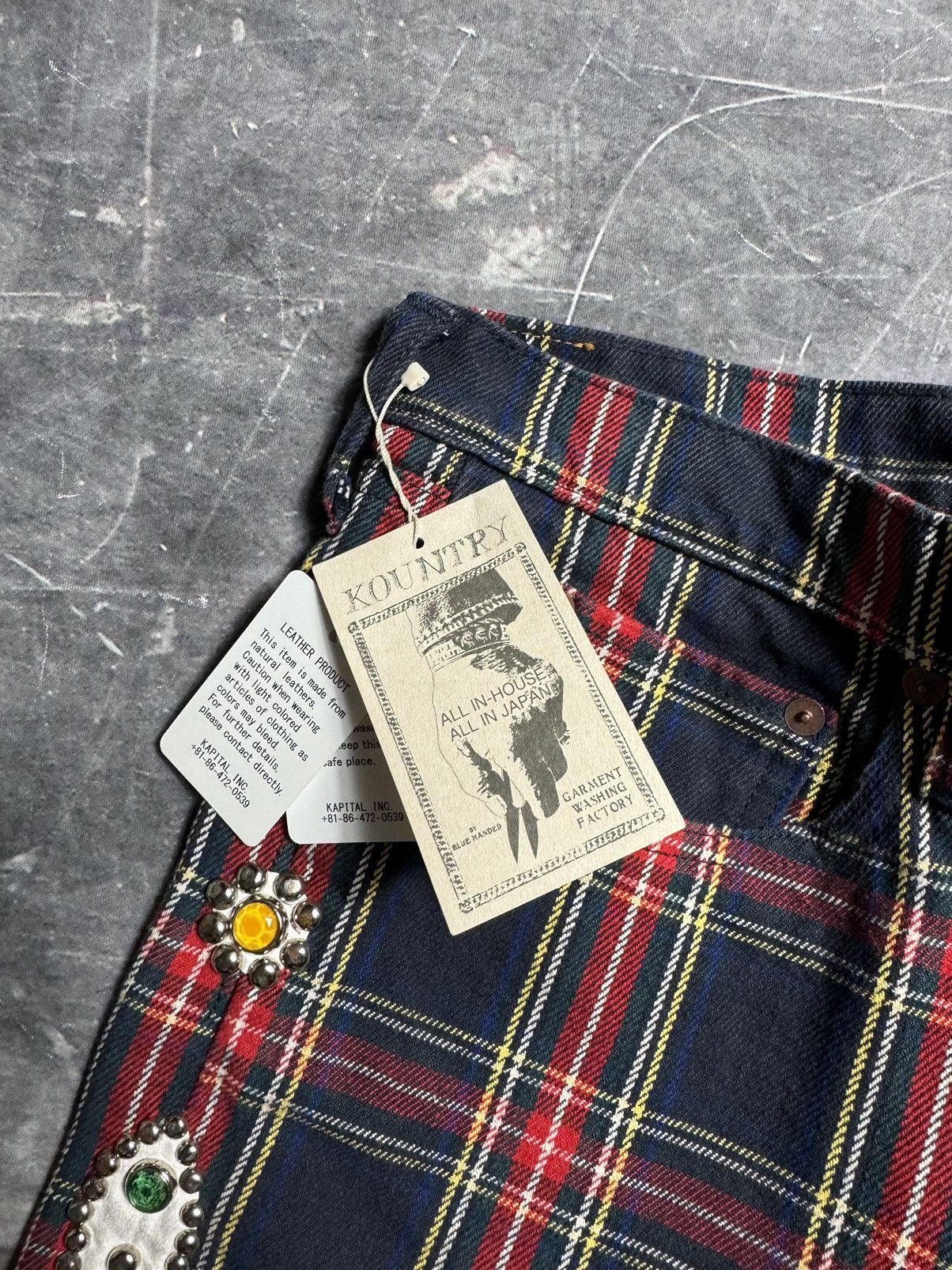Kapital 11oz Tartan Check 5P Monkey Cisco Pants Size US 30 / EU 46 - 10 Thumbnail