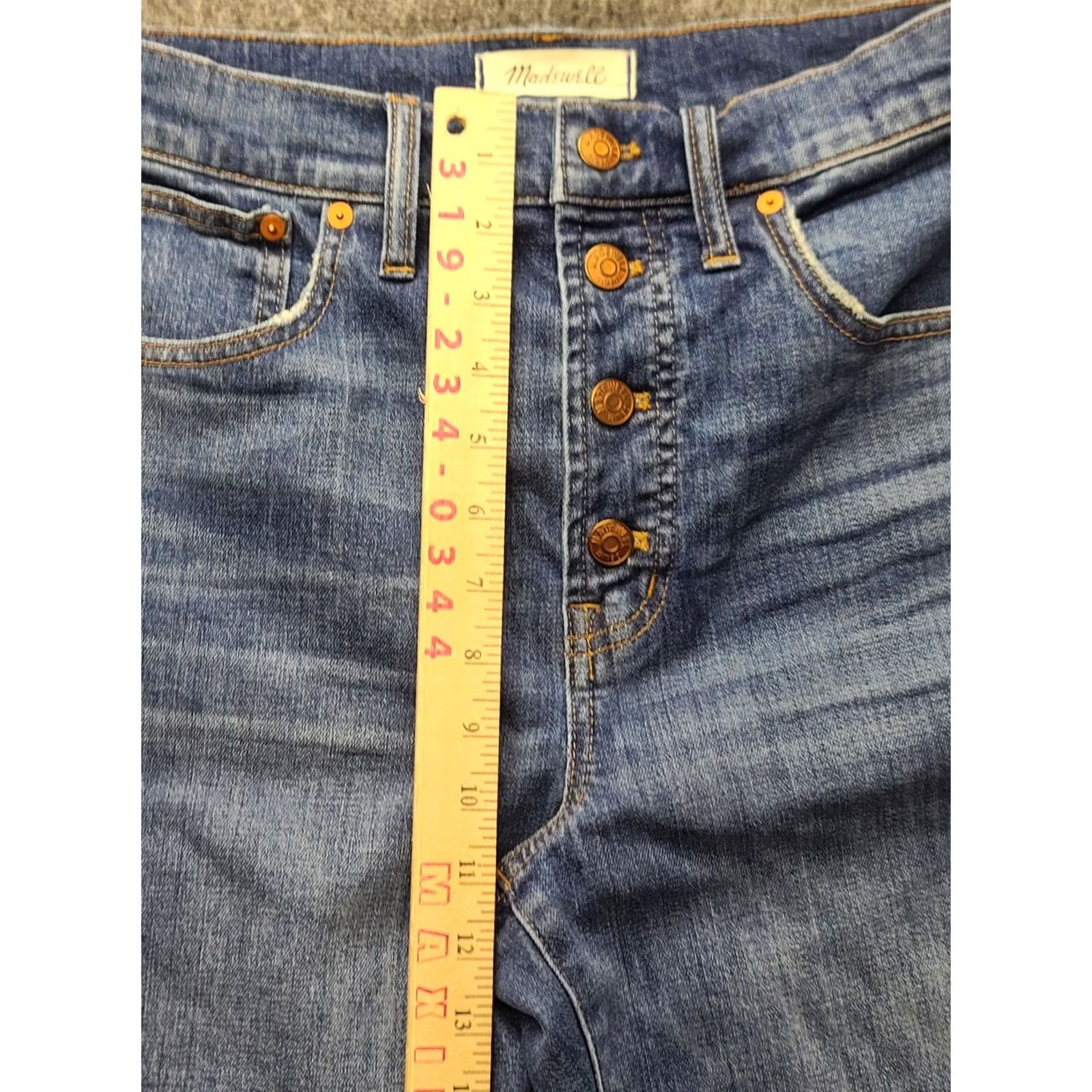 Madewell Madewell Jeans Womens Crop High Rise 27in Inseam 28x27 Button Fly Medium Blue Denim 5-Pocket Regular Fit Vintage No Size 28" / US 6 / IT 42 - 5 Thumbnail
