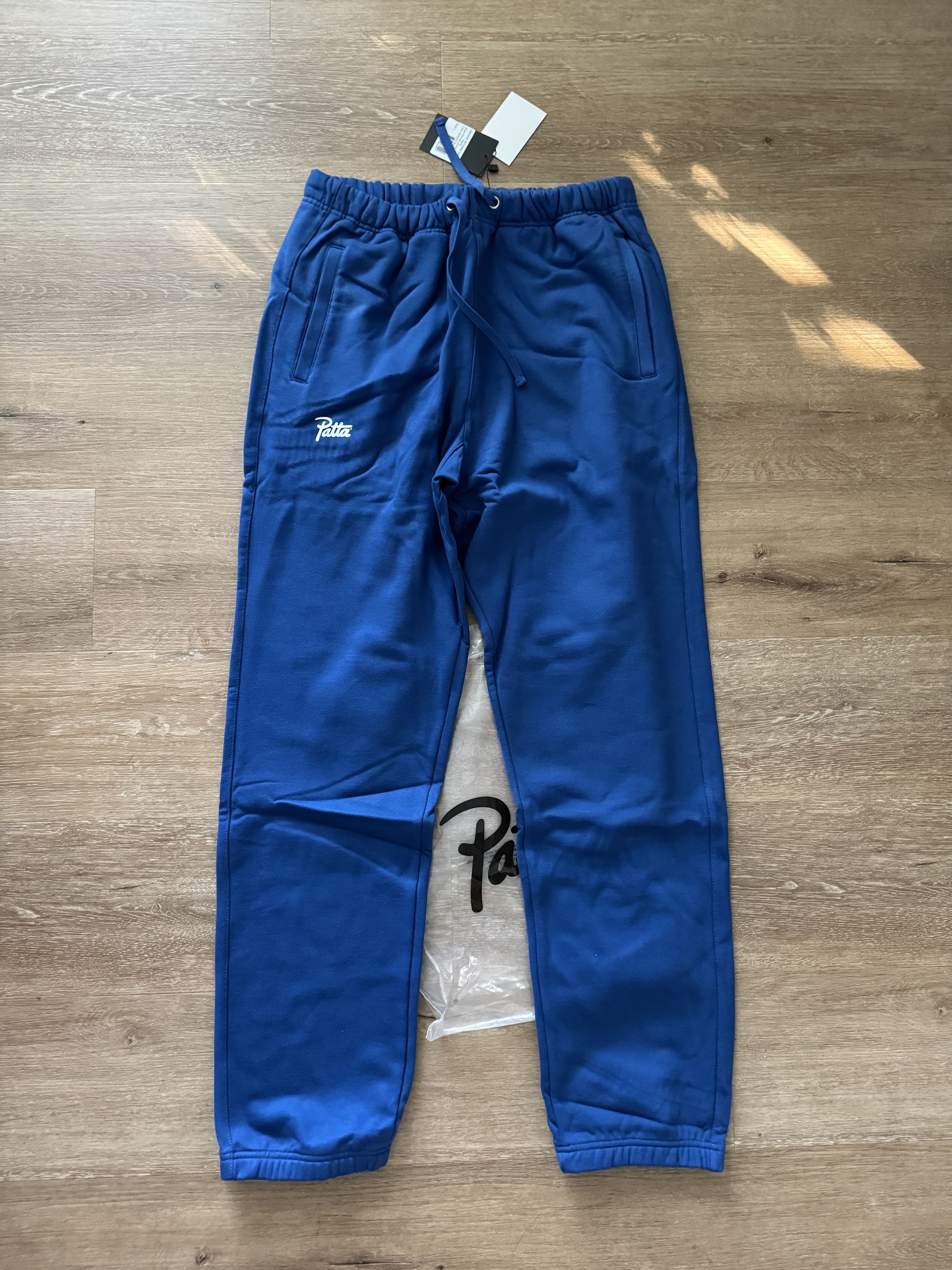 Patta PATTA Cursive Logo Cotton Taper Track Pants in Blue - Large Size US 36 / EU 52 - 1 Thumbnail