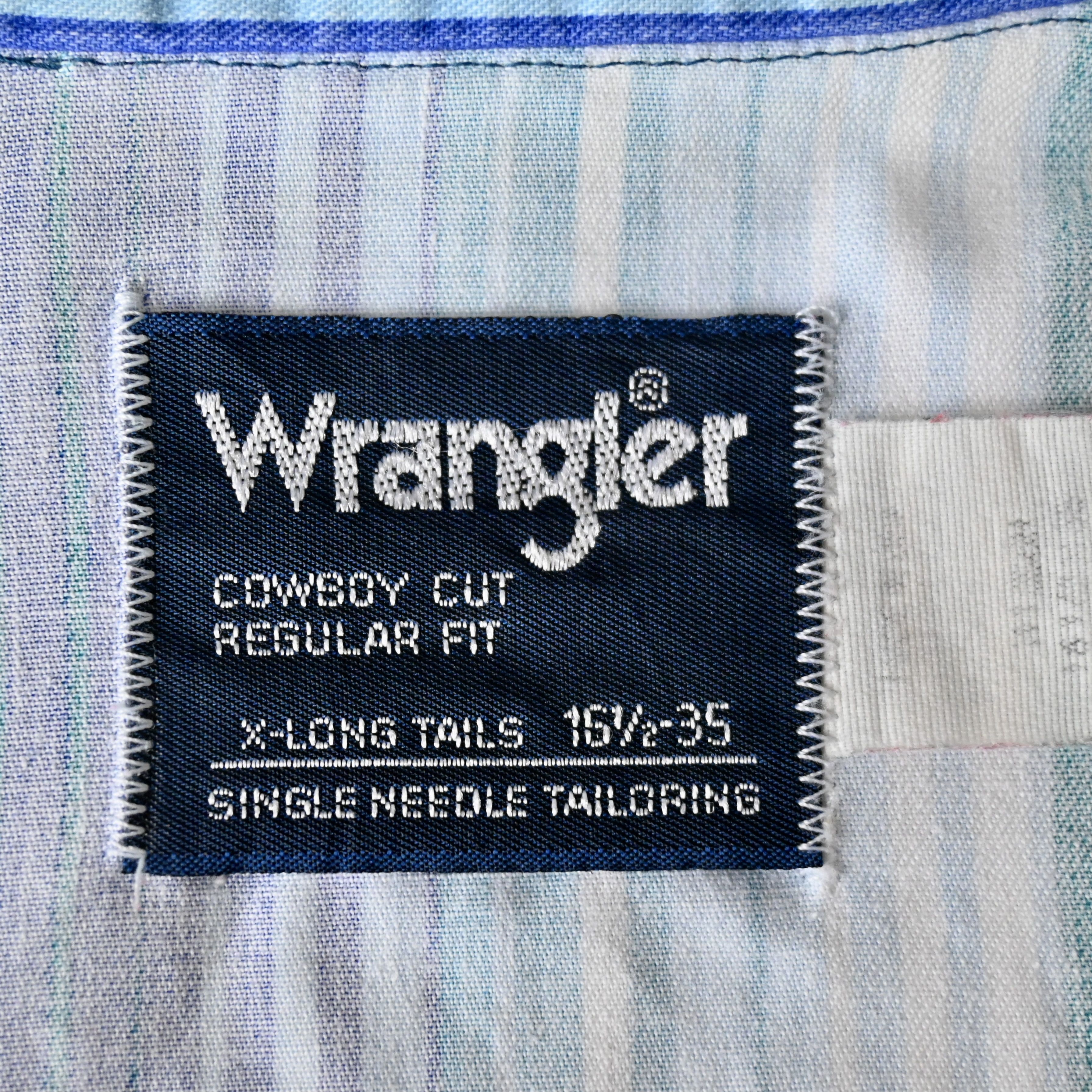 Vintage VTG Wrangler teal base sunlight stripe cotton western shirt Size US L / EU 52-54 / 3 - 17 Thumbnail