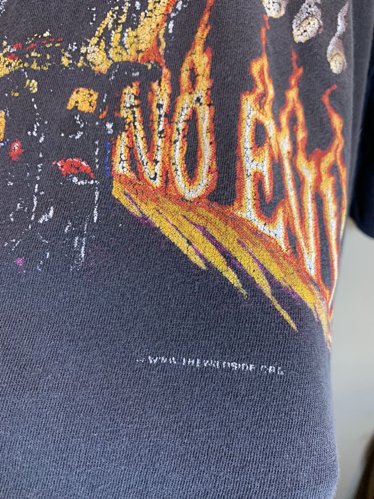 Vintage *RARE* Vintage Fear No Evil 3D Emblem Biker Art Faded Shirt Size US XL / EU 56 / 4 - 5 Thumbnail