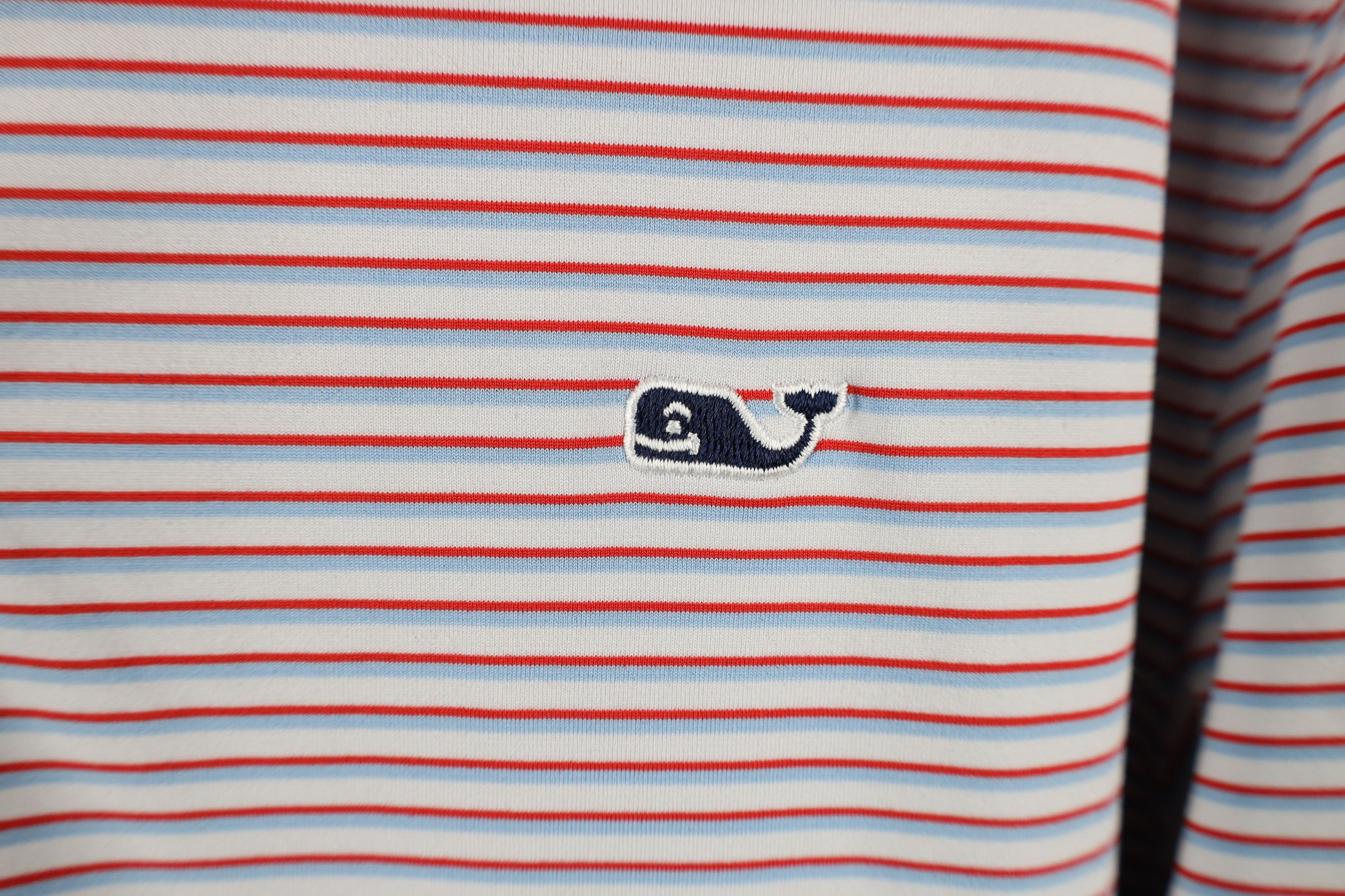 Vineyard Vines × Vintage Vineyard Vines Tech Striped Whale Logo Collared Golf Polo Size US M / EU 48-50 / 2 - 4 Thumbnail