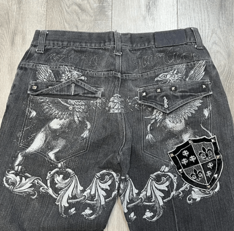 Japanese Brand Oversized Embroidered Baggy Jean Size US 36 / EU 52 - 2 Thumbnail