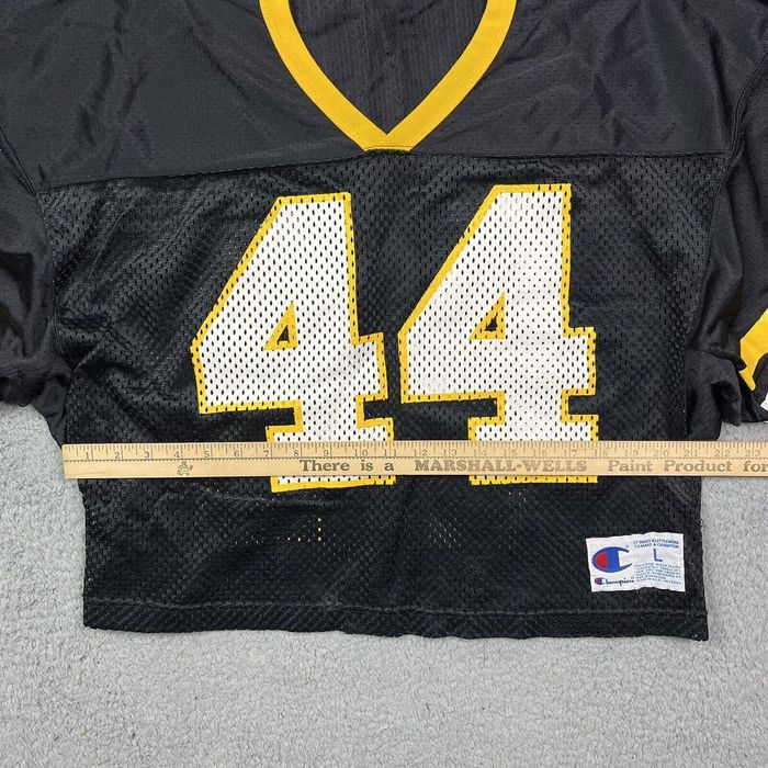 Champion Vintage Champion Football Jersey Crop Top Black & Yellow Grailed