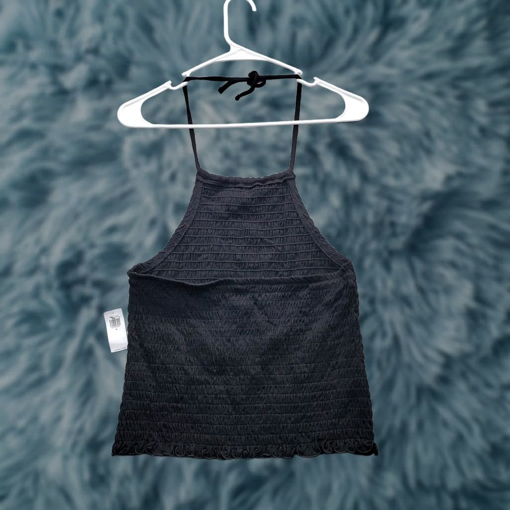 Old Navy Old Navy Cropped Top Womens M Black Sleeveless Halter Neck Backless Shirt Tank Size M / US 6-8 / IT 42-44 - 1 Thumbnail