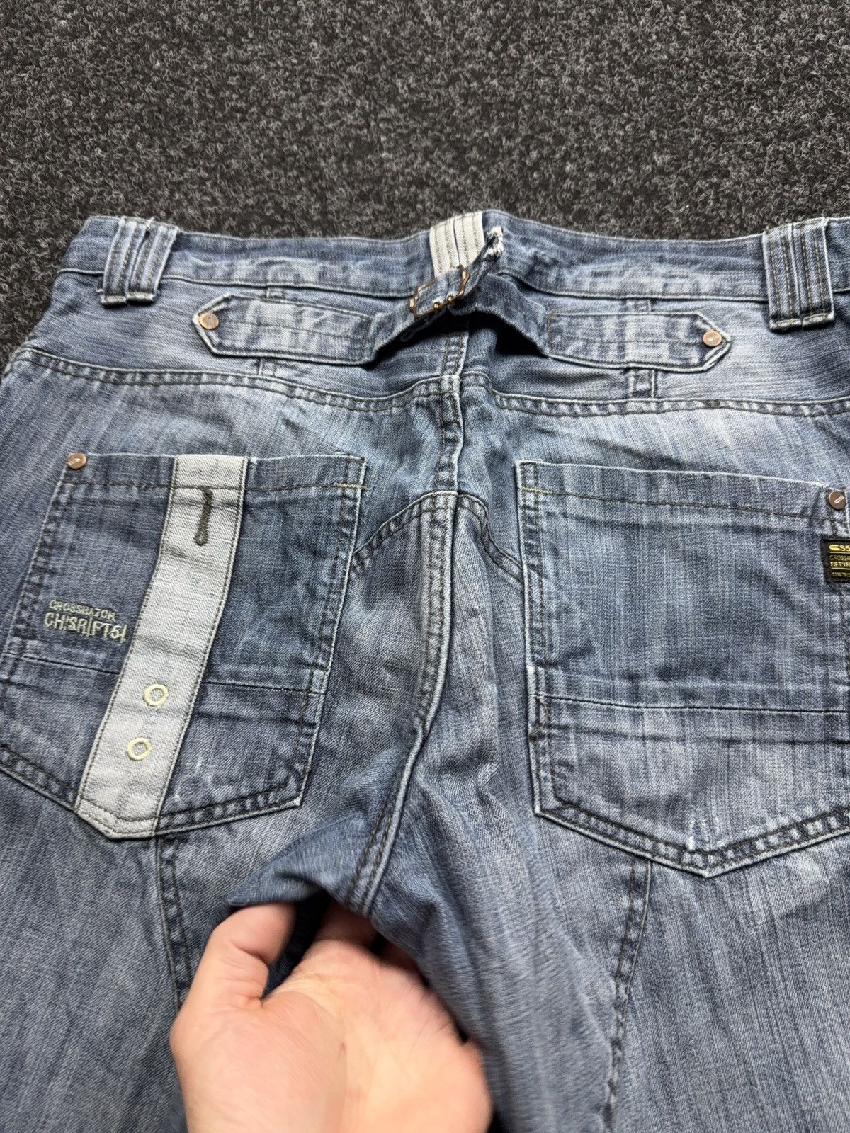 20471120 Japanese 00s Y2K Retro Sk8 Jnco Ecko Baggy Cargo Denim Jeans Size US 36 / EU 52 - 17 Thumbnail