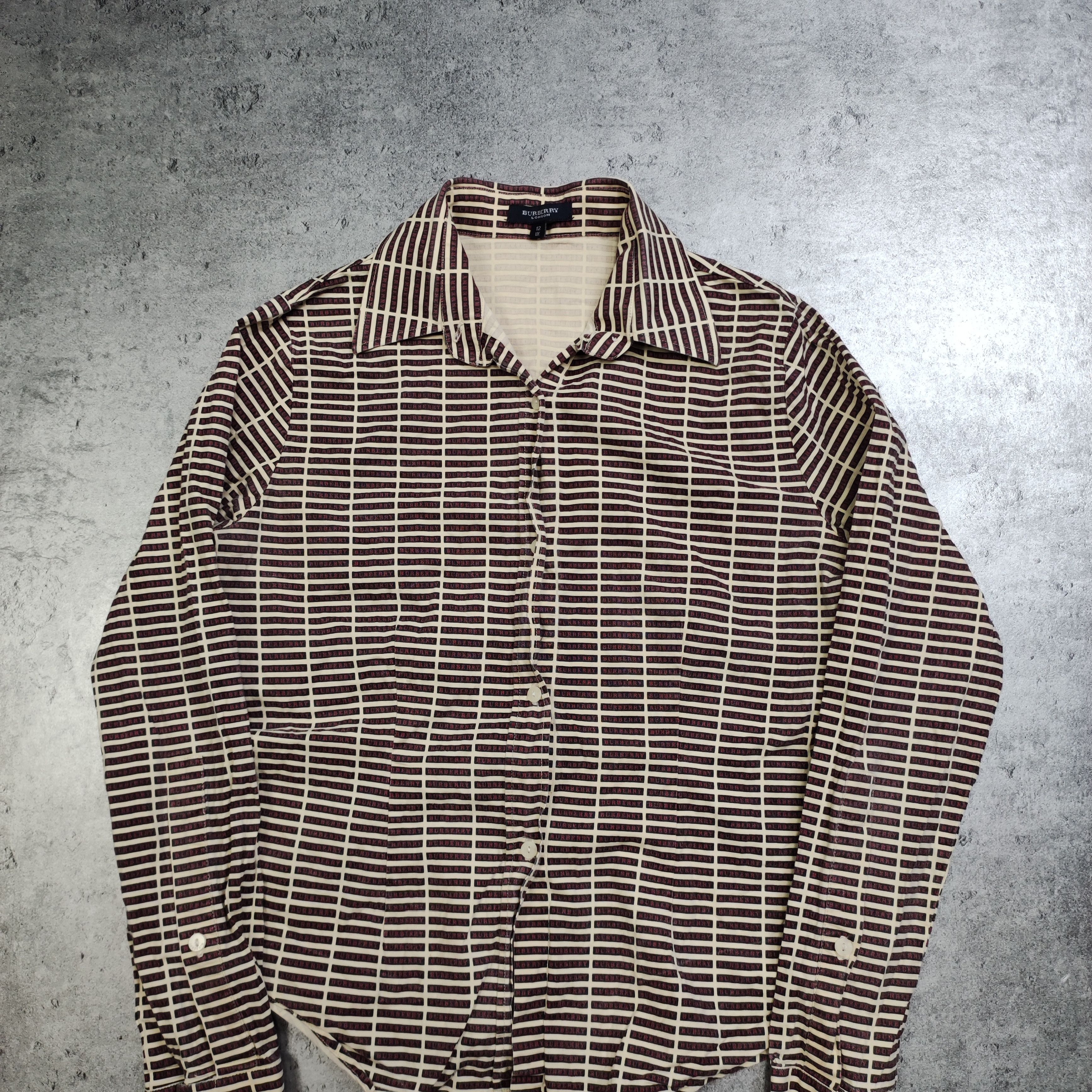 Burberry × Vintage RARE Checkered Nova Burberry London Skinny Logo Shirt Size M / US 6-8 / IT 42-44 - 2 Thumbnail
