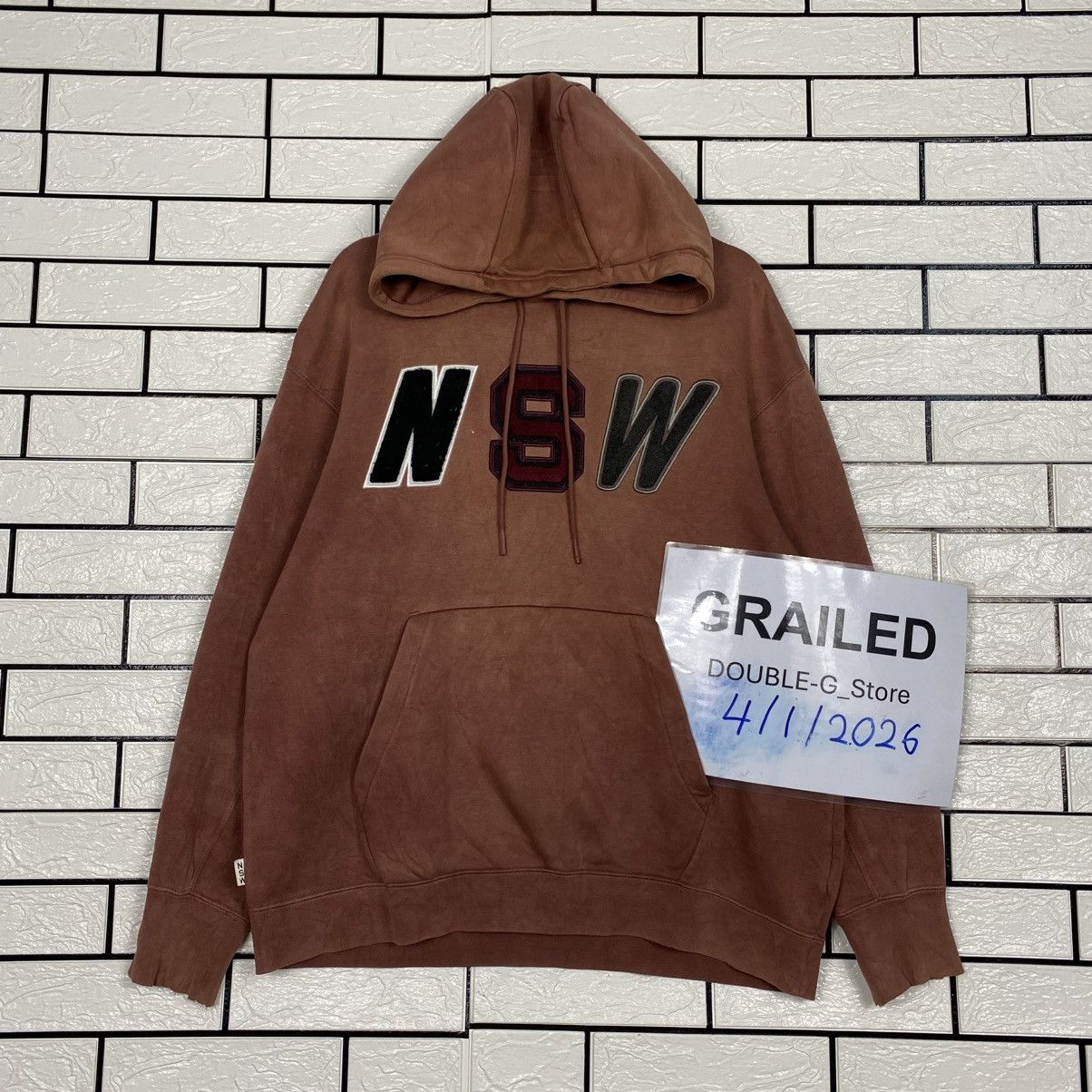 📌Vintage Hoodie Pull Over Nike NSW Spell Out Embroidery