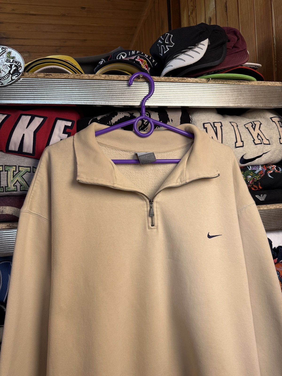Nike Vintage Nike 1\3 Zip Heavy Cotton Sweatshirt Size US XXL / EU 58 / 5 - 3 Thumbnail