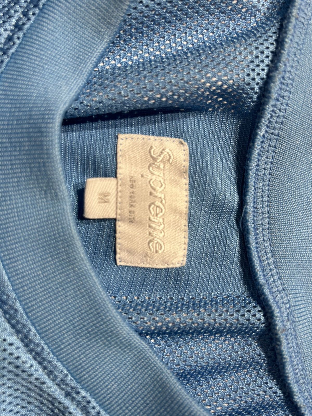 Supreme Supreme Light Blue Jersey – Mesh Stripe Design Size US M / EU 48-50 / 2 - 4 Thumbnail