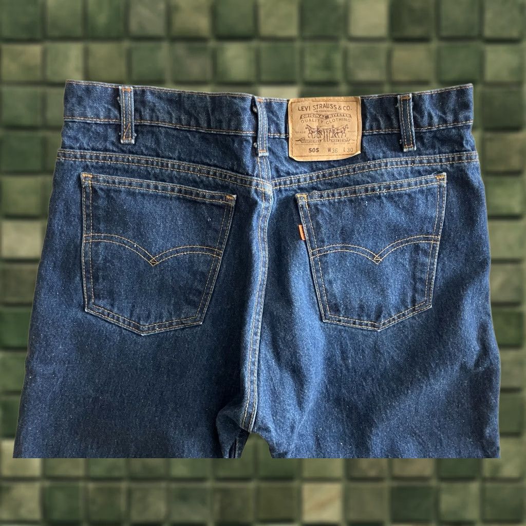 Levi's Levi's 505 Jeans Regular Fit Denim 36x28 Blue Orange Tab 80s 90s Mens Straight Citations: USA Size US 36 / EU 52 - 1 Thumbnail