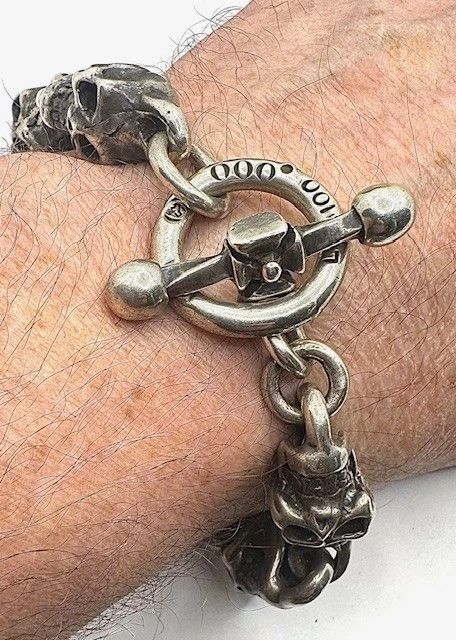 Other Travis Walker Large 7 Skull Bracelet Sterling .925 Size ONE SIZE - 13 Thumbnail