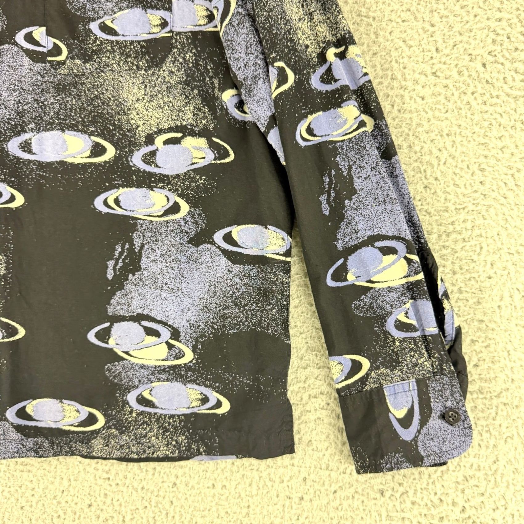 Obey OBEY Shirt XL Black Galaxy Planet Print Viscose Long Sleeve Button-Up Men’s Graphic Casual Space Print Size US XL / EU 56 / 4 - 3 Thumbnail