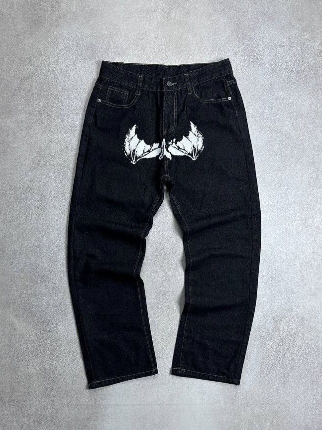 Vintage Vintage Y2K Avantgarde Baggy Faces Denim Jeans 28 Size US 28 / EU 44 - 3 Thumbnail