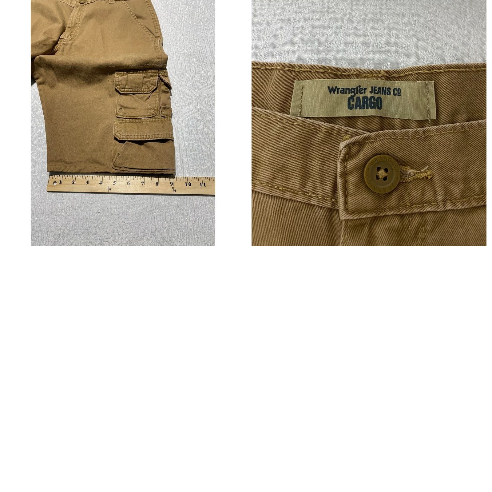 Wrangler Wrangler Cargo Shorts Mens Brown Cotton Twill 32 Regular 6-Pocket Utility Workwear Button Closure Tan Size US 32 / EU 48 - 8 Thumbnail