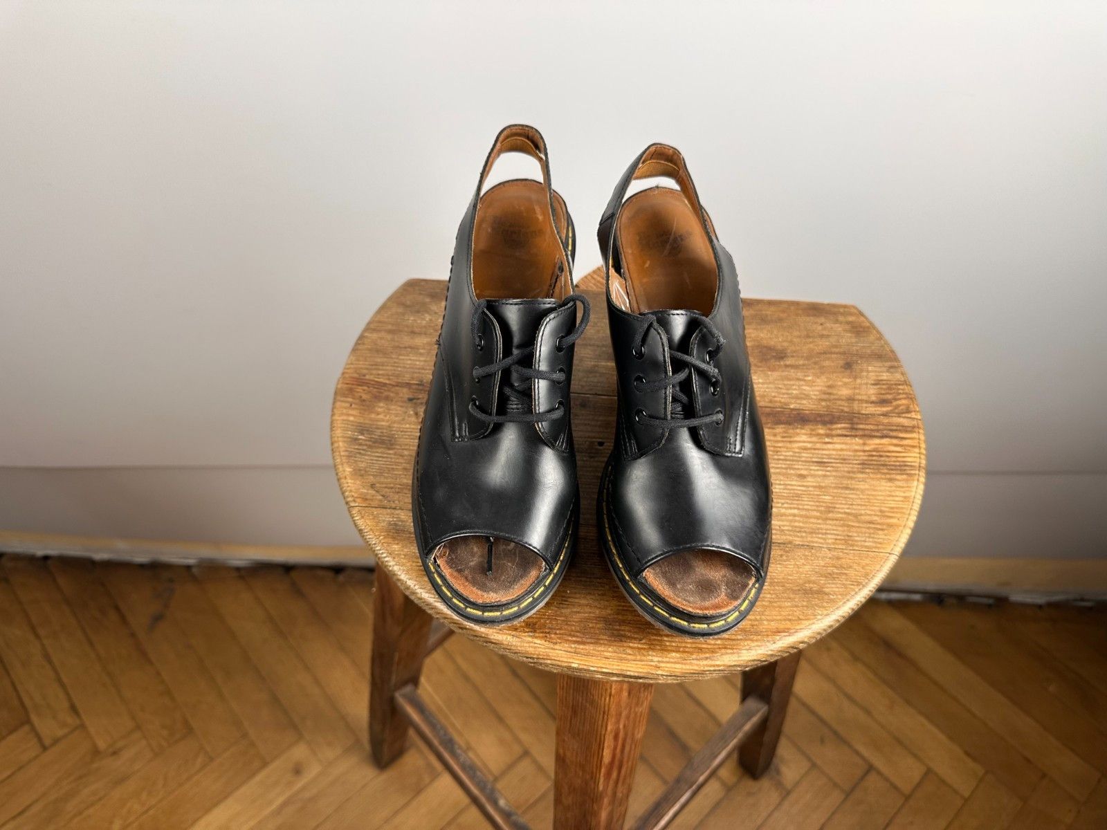 Dr. Martens Dr Martens Tara Heels Black Open Toe Lace Chunky Size US6 Size US 6 / IT 36 - 3 Thumbnail