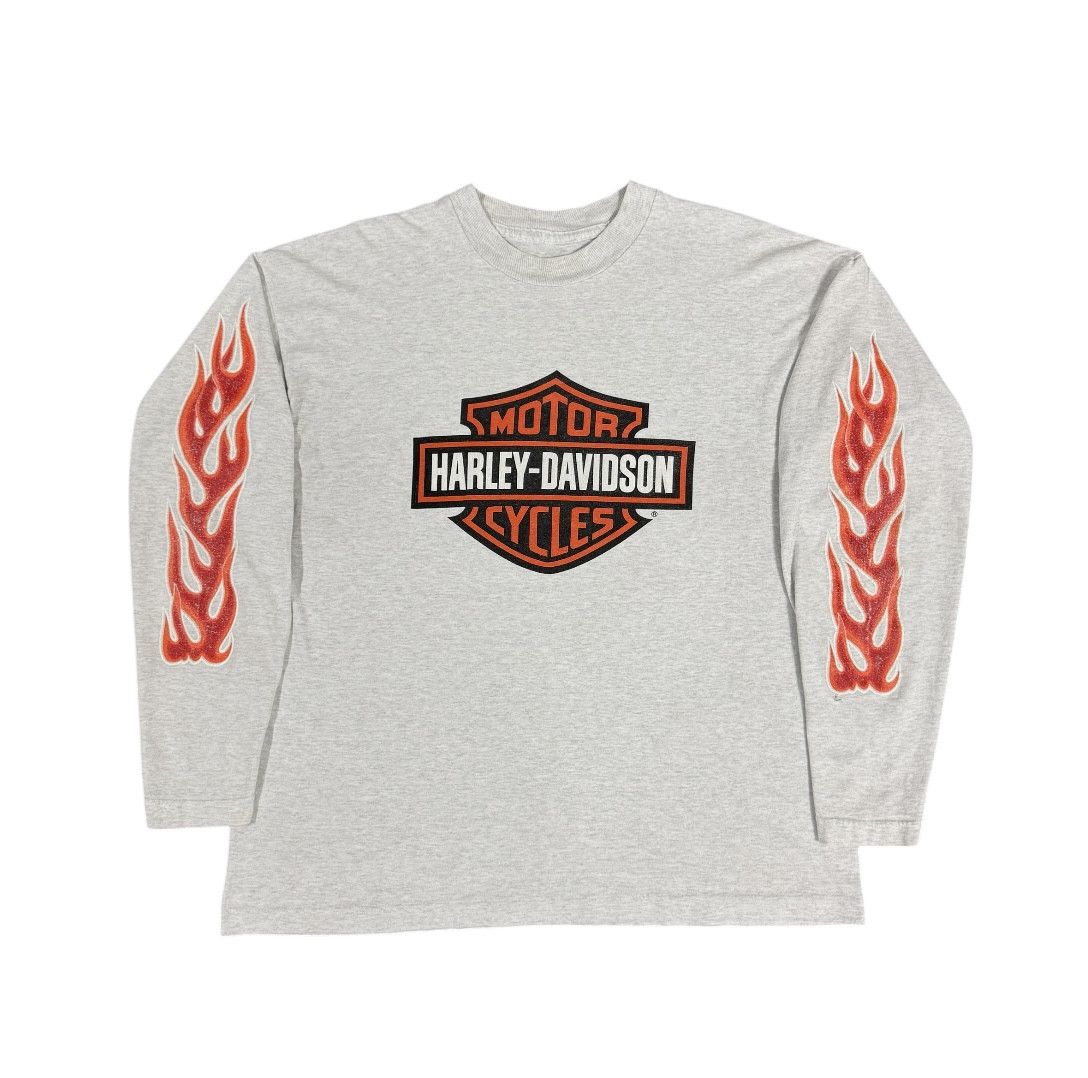 Harley Davidson Vintage 90s Harley Davidson Flame Longsleeve Size US XL / EU 56 / 4 - 3 Thumbnail