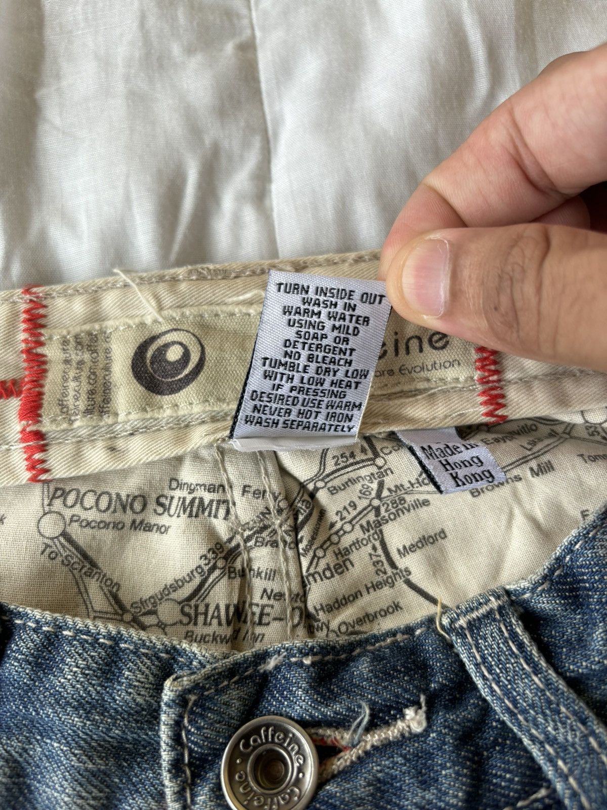 JNCO VINTAGE CAFFEINE DENIM WIDE BAGGY JEANS DISTRESS Size US 30 / EU 46 - 9 Thumbnail