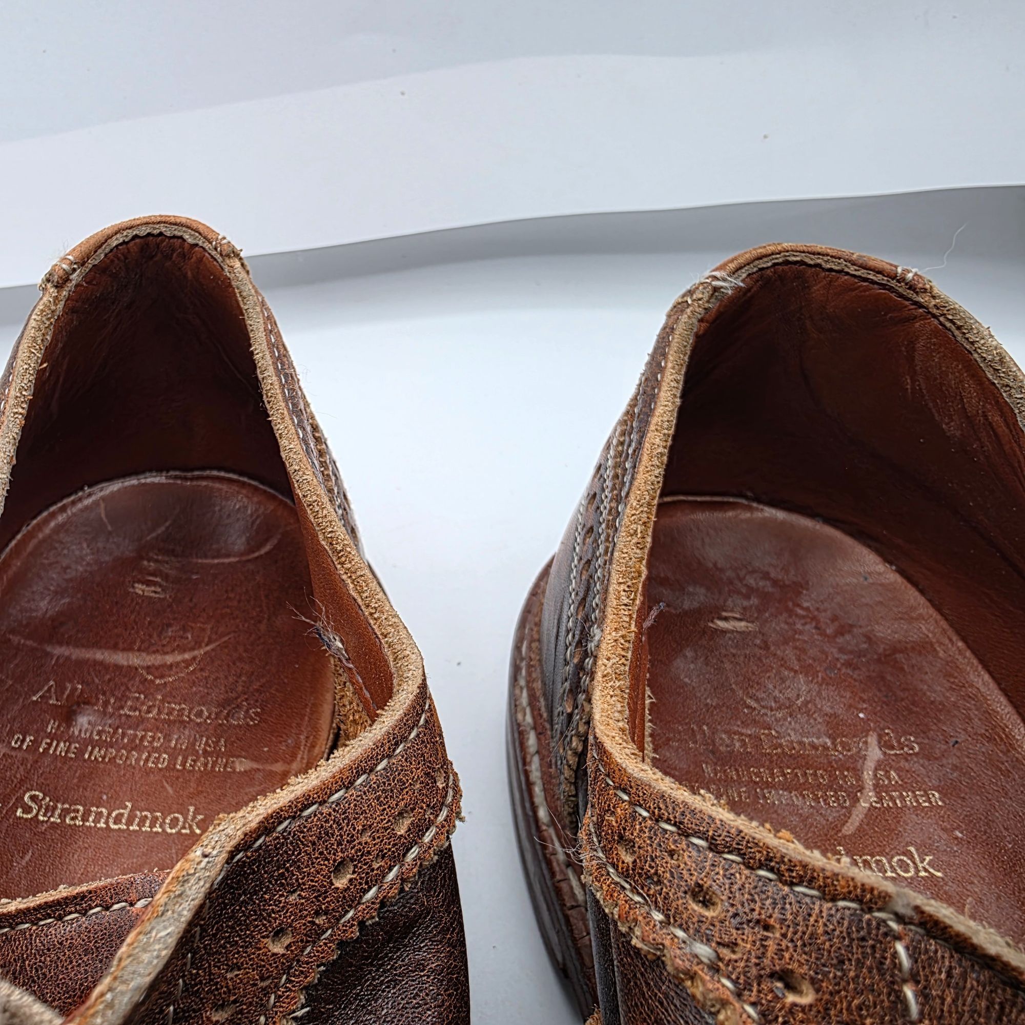 Allen Edmonds Allen Edmonds Strandmok Mens 11.5 Brown Cap Toe Oxford Dress Size US 11.5 / EU 44-45 - 5 Thumbnail