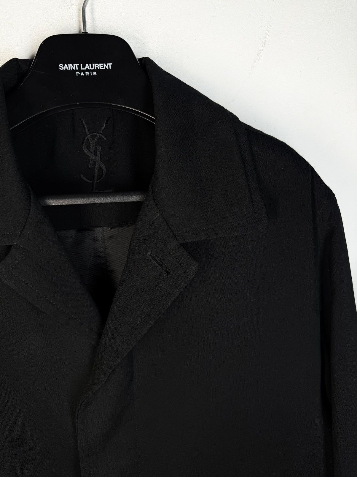 Yves Saint Laurent Warmed YSL Jacket Coat Black Long 90s Vintage Autumn Size US L / EU 52-54 / 3 - 2 Thumbnail