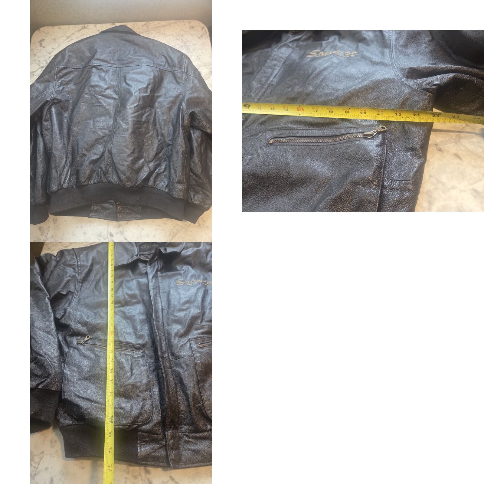 Vintage Snap-on Tools Leather Jacket Bomber Jacket Black L Mens Regular Size L Bomber Leather Full Zip Men Size US L / EU 52-54 / 3 - 8 Thumbnail