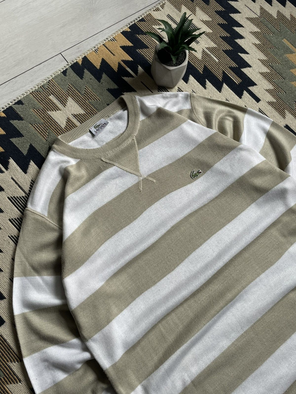 Lacoste × Vintage Vintage Lacoste Stripped Sweater Size US L / EU 52-54 / 3 - 4 Thumbnail