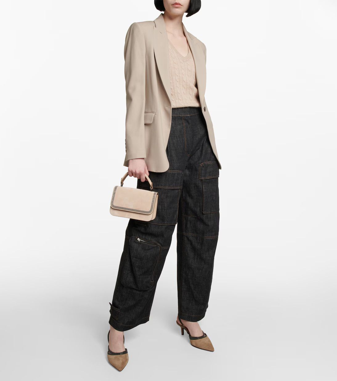 Brunello Cucinelli o1y0725 Denim Cargo Pant in Midnight Blue Size 27" / US 4 / IT 40 - 3 Thumbnail