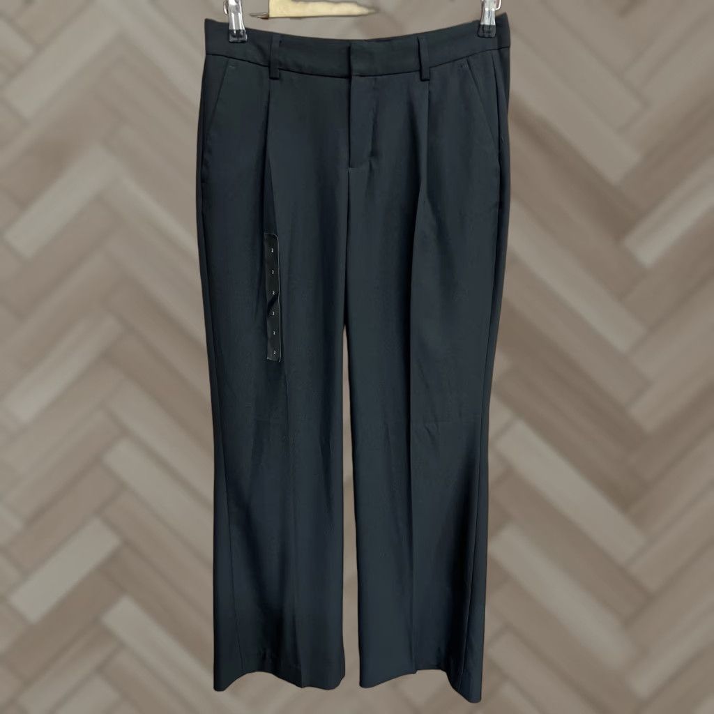Banana Republic Banana Republic Womens Pants Black 2 Wide-Leg Pleated NWT Career Dress Pants Size 30" / US 8 / IT 44 - 1 Thumbnail