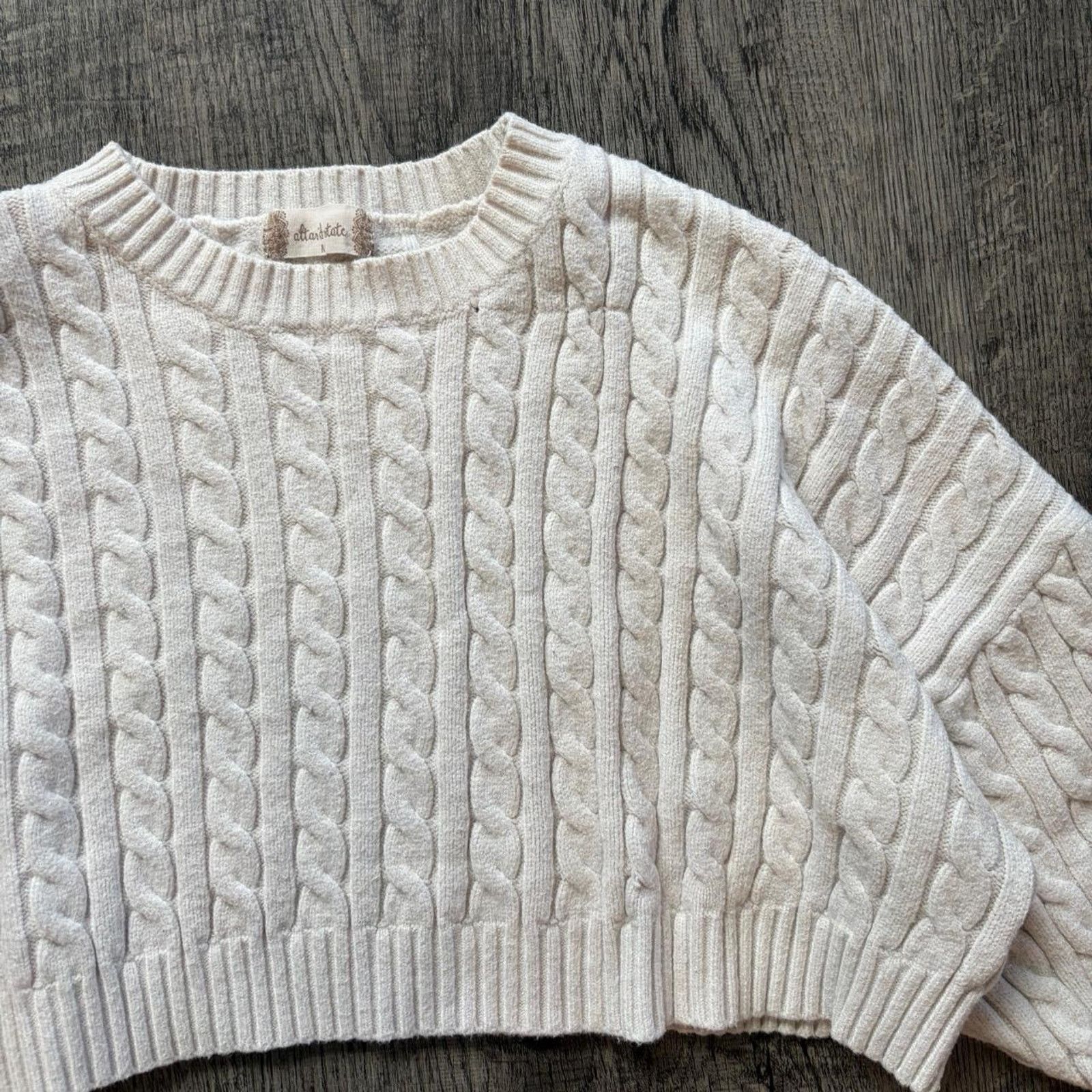 Other Altard state cream cable knit cropped sweater Size M / US 6-8 / IT 42-44 - 1 Thumbnail