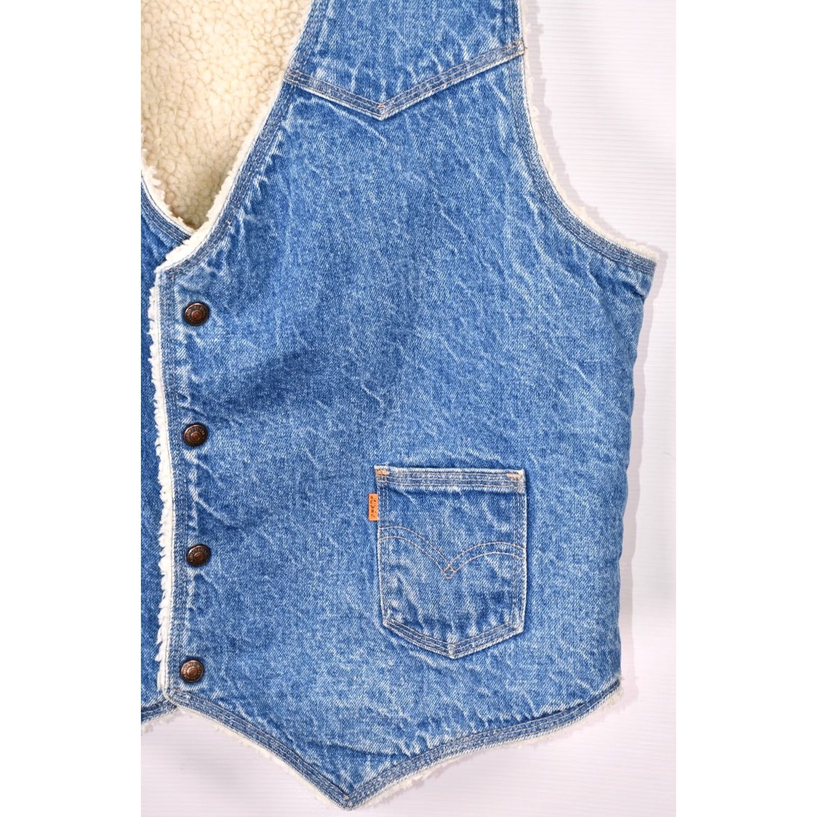 Levi's VINTAGE Levi's Vest Denim Western Lined Orange Tab XS XL? Size US XL / EU 56 / 4 - 3 Thumbnail