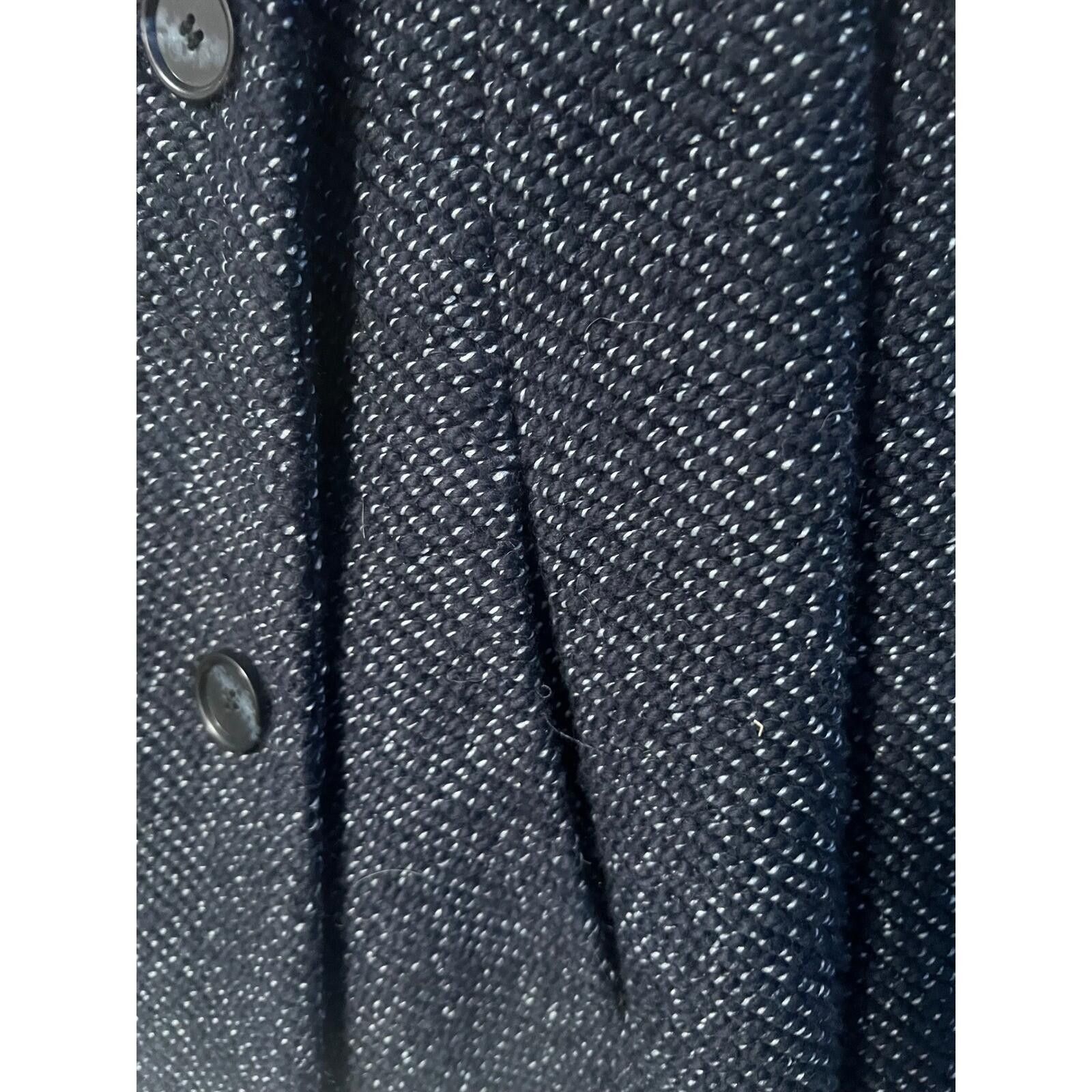 Other LOFT Cropped Pea Coat Womens M Navy Blue Textured Knit Size M / US 6-8 / IT 42-44 - 5 Thumbnail