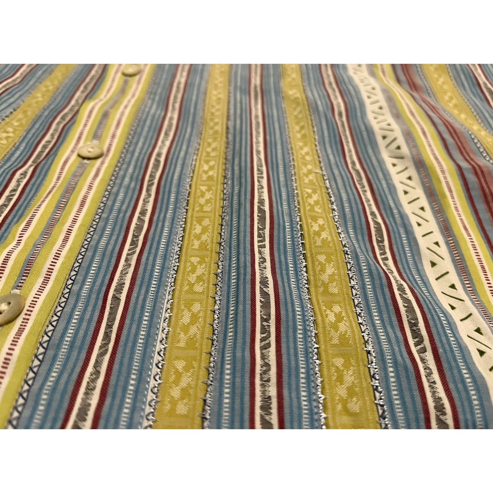 Robert Graham Robert Graham Striped Long Sleeve Button-Up Shirt Mens 2XL Multicolor Embroidered Flip Cuffs Size US XXL / EU 58 / 5 - 6 Thumbnail