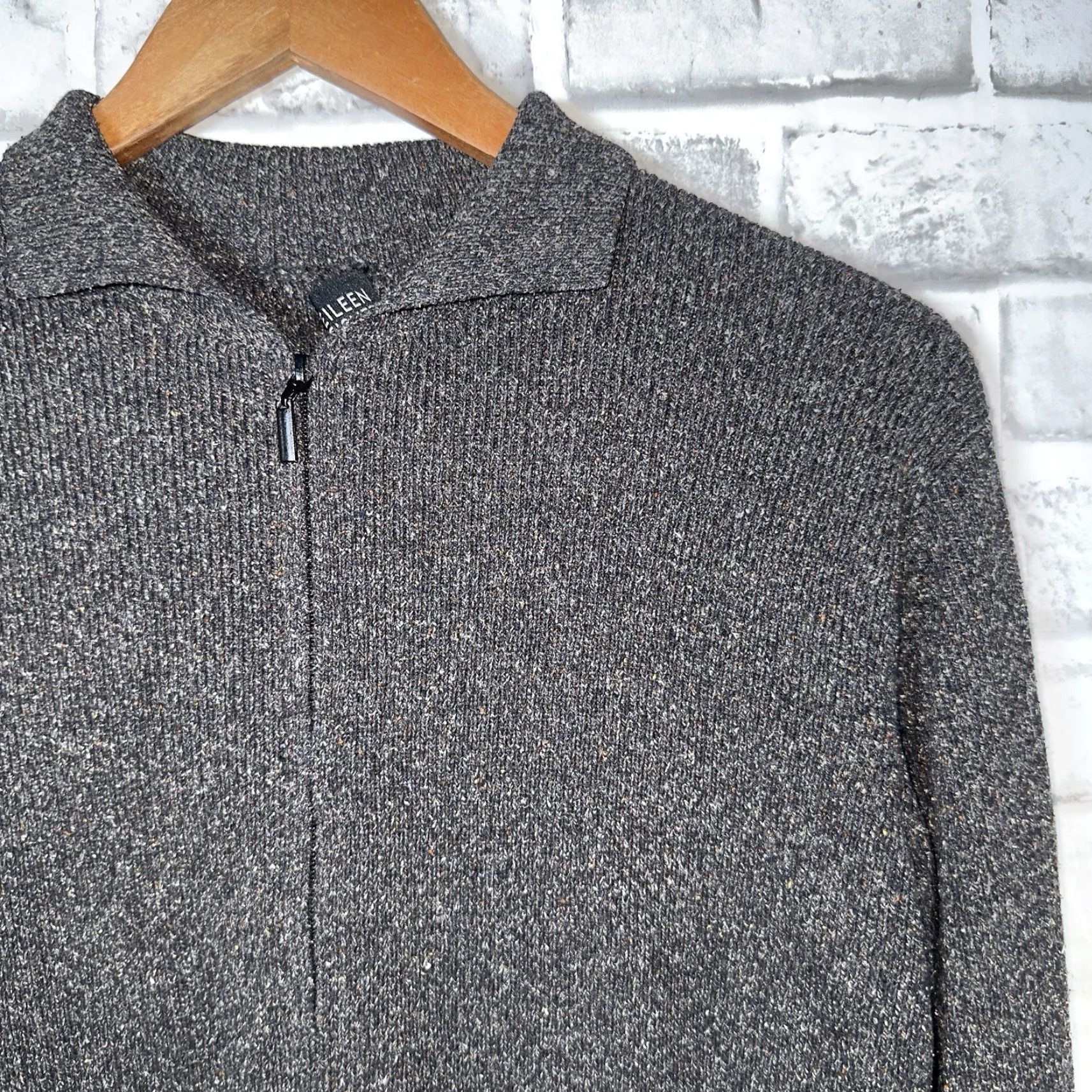 Eileen Fisher Eileen Fisher Sweater Adult Medium Black Wool Blend Speckled Full-Zip Womens Size M / US 6-8 / IT 42-44 - 2 Thumbnail
