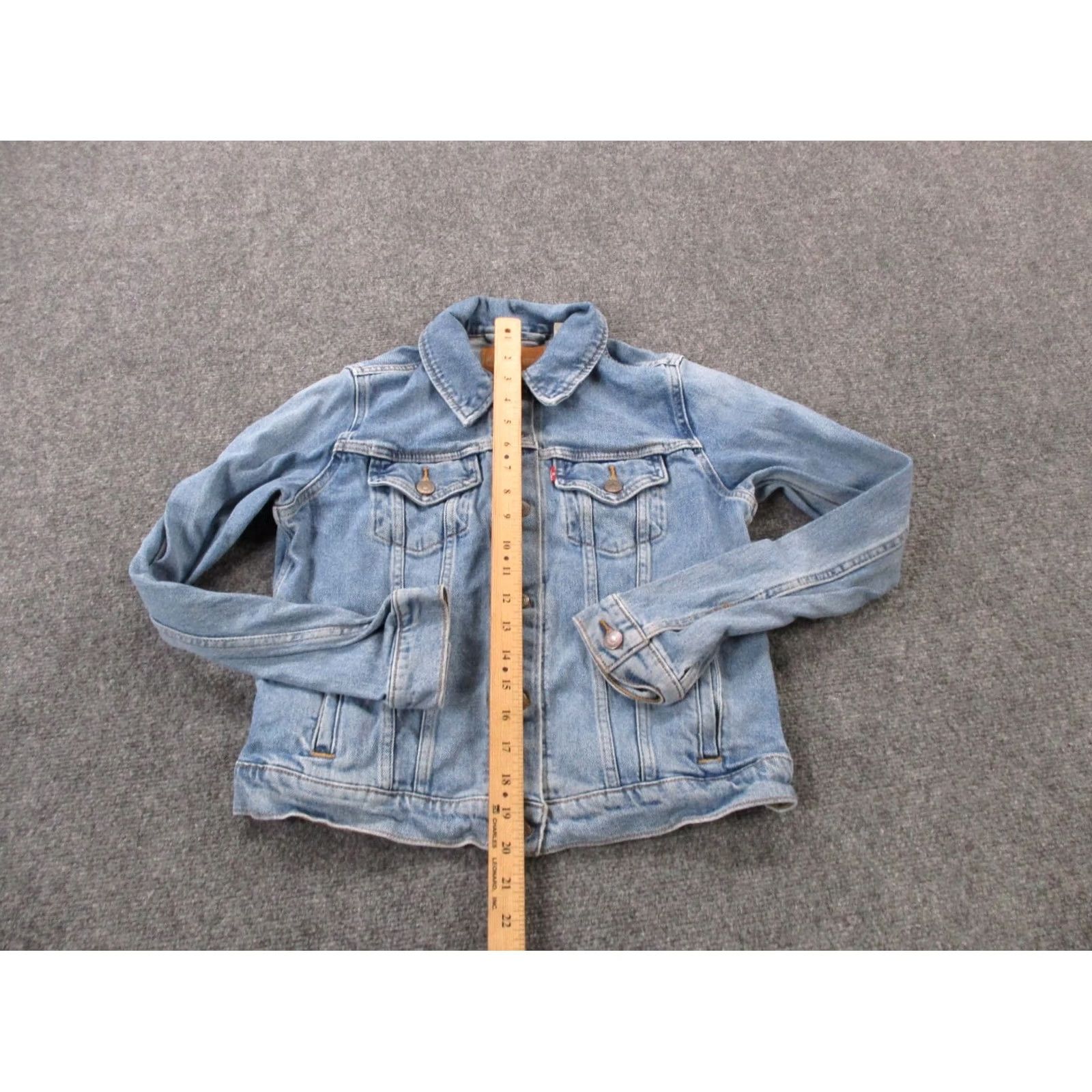 Levi's Levi's Jean Jacket Womens M Blue Denim Trucker Leather? (adjusted) Size 32" / US 10 / IT 46 - 3 Thumbnail