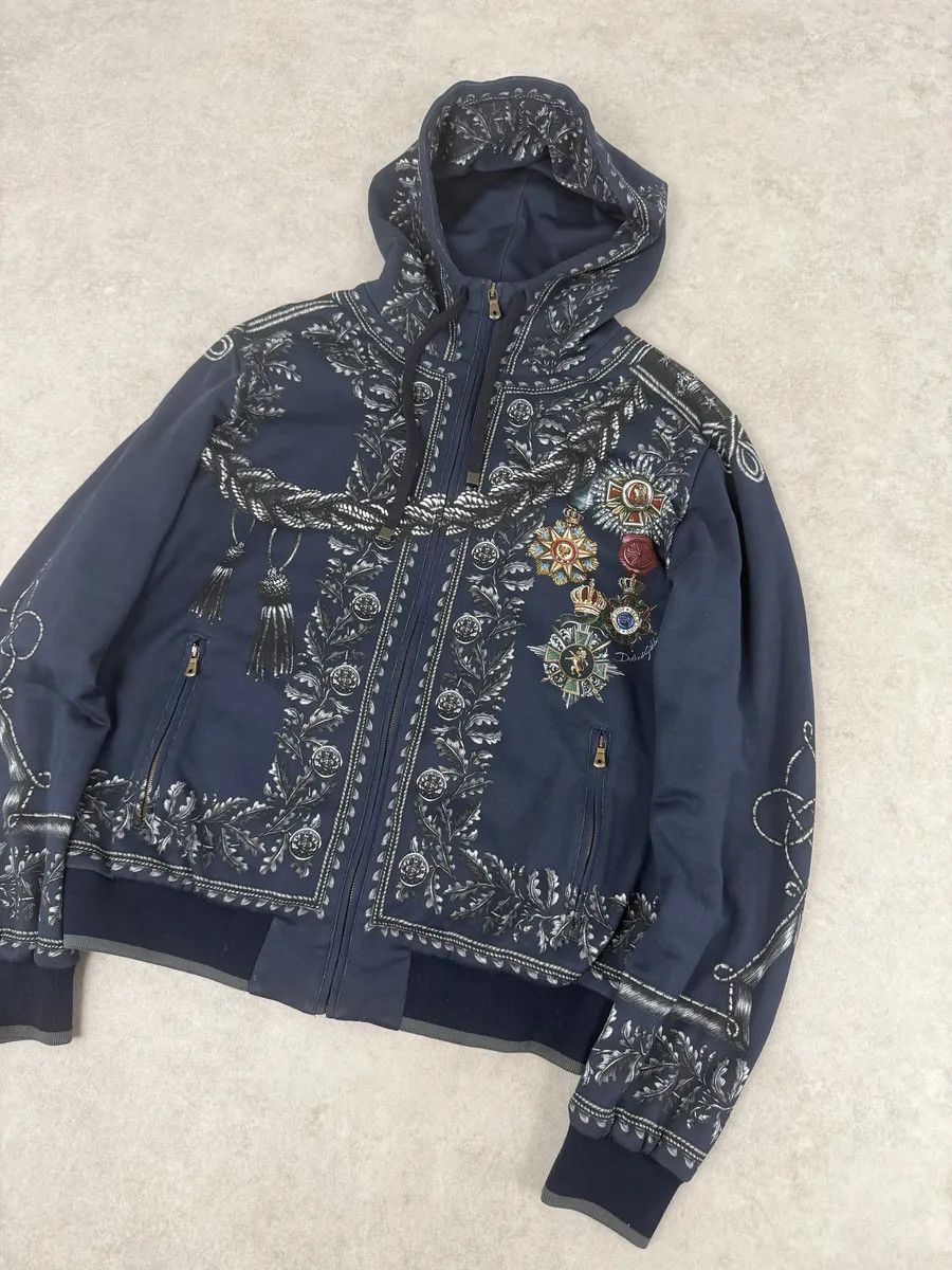 Dolce & Gabbana AW2017 Dolce & Gabbana Military Officer Navy Zip-up Hoodie Size US M / EU 48-50 / 2 - 5 Thumbnail