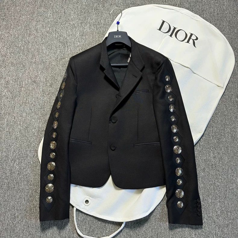 Dior Dior Black collar arm copper suit jacket coat Size US S / EU 44-46 / 1 - 1 Thumbnail