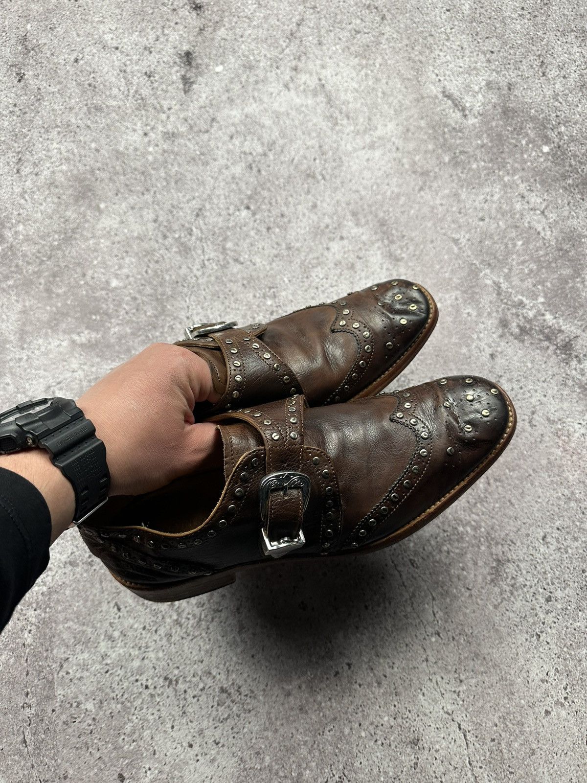Japanese Brand Vintage Y2K Leather Shoes Japanese Style Avant Garde Metal Size US 8 / EU 41 - 14 Thumbnail