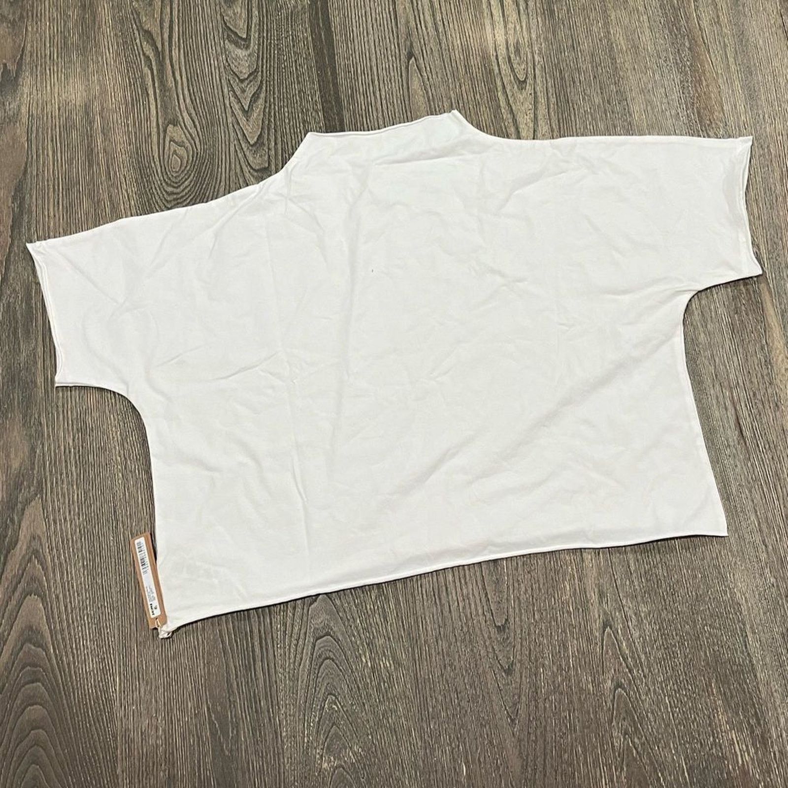 SKIMS Skims Raw Edge Cropped Tee Mock Neck Short Sleeve Marble 4X Size 4XL / US 24-26 - 1 Thumbnail