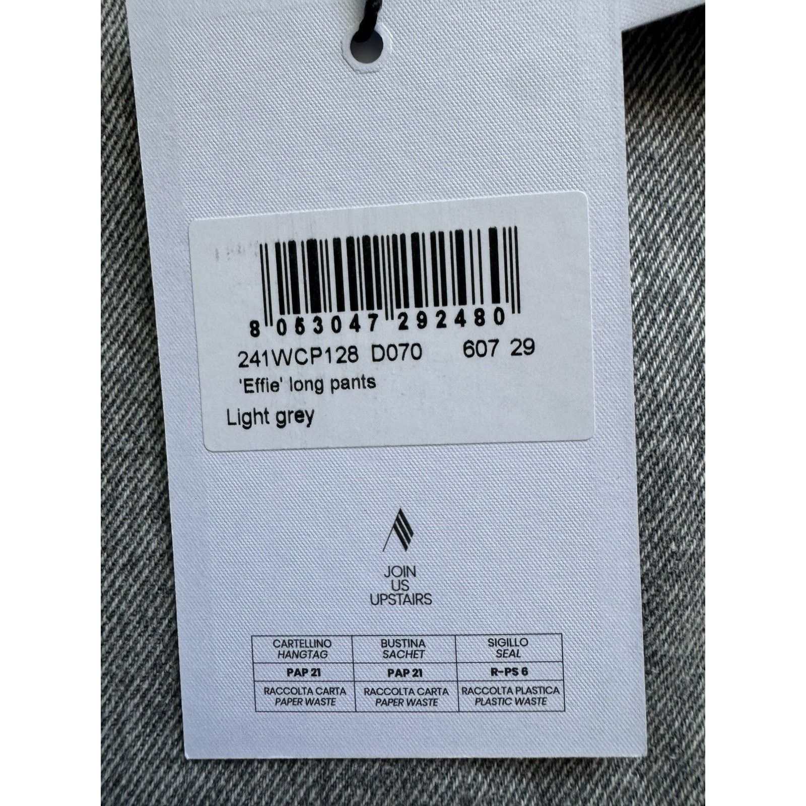 The Attico The Effie Long Grey Wide Leg Baloon Jeans