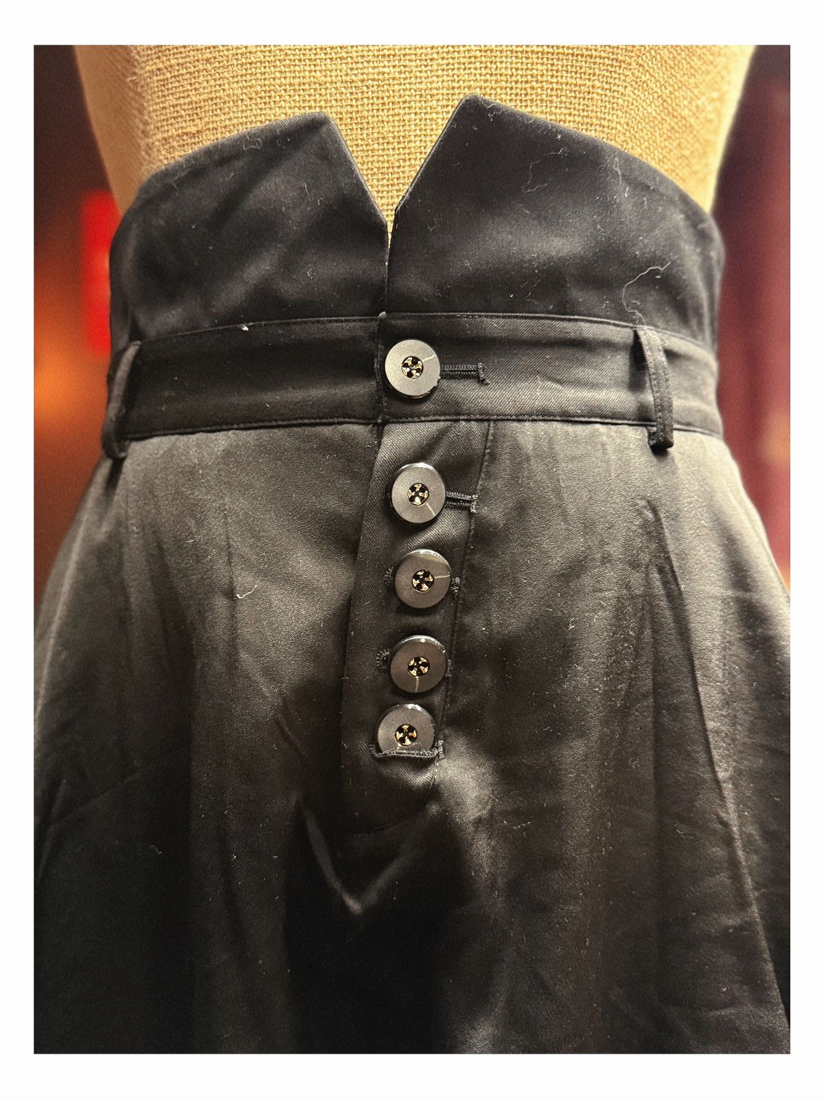 Other Layered Black Skirt-Shorts with High Waist & Button Front Size US 29 - 3 Thumbnail