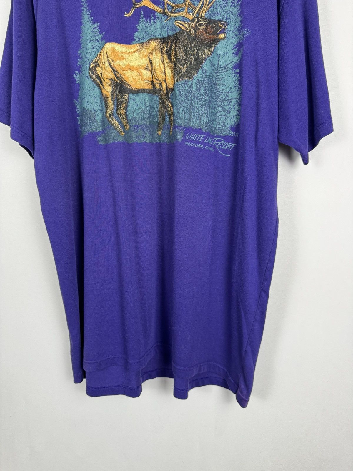 Vintage Vintage 1990s Moose Print Nature Tee Size US XL / EU 56 / 4 - 4 Thumbnail
