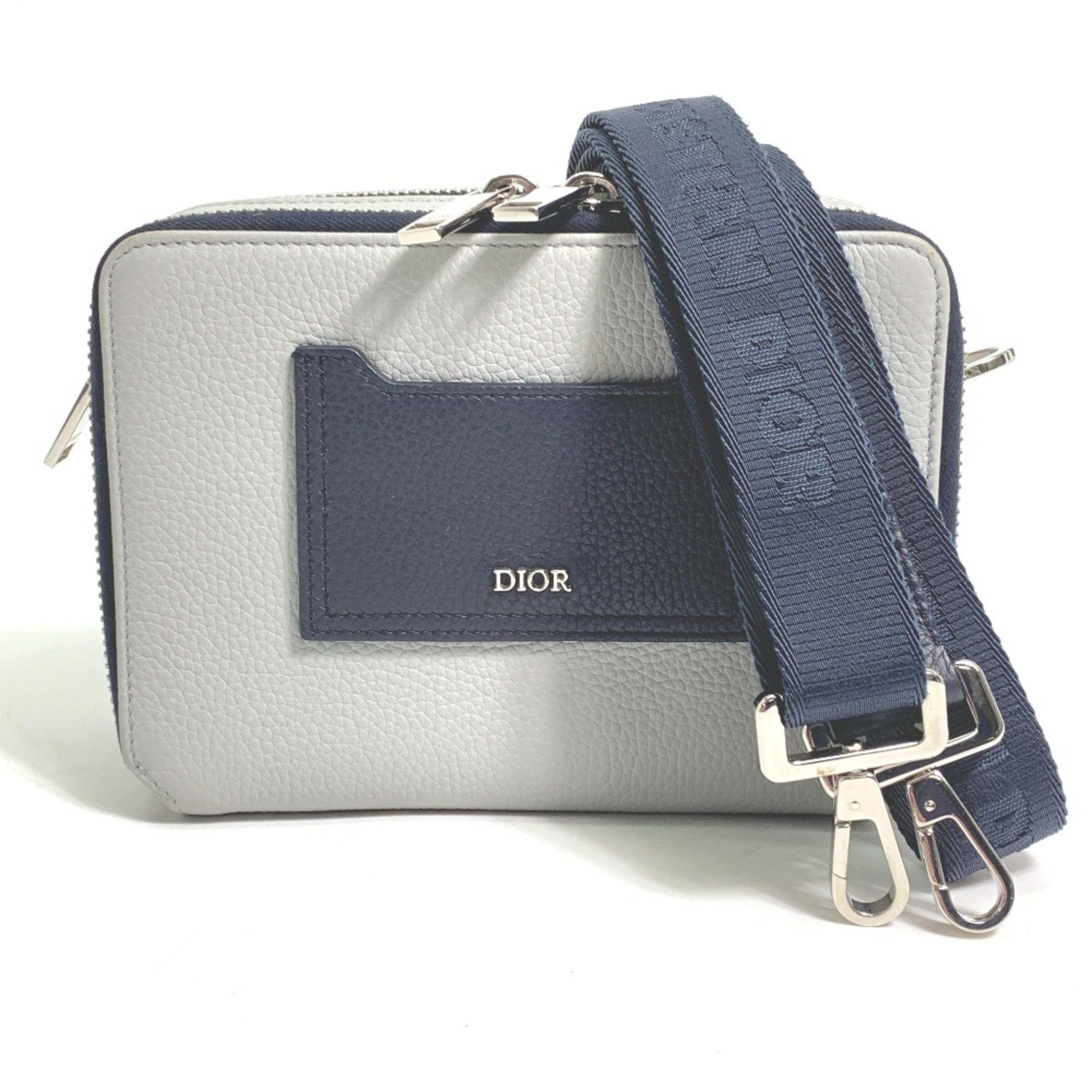 Dior CHRISTIAN DIOR logo bag double zip pocket Shoulder Bag gray Size ONE SIZE - 1 Thumbnail