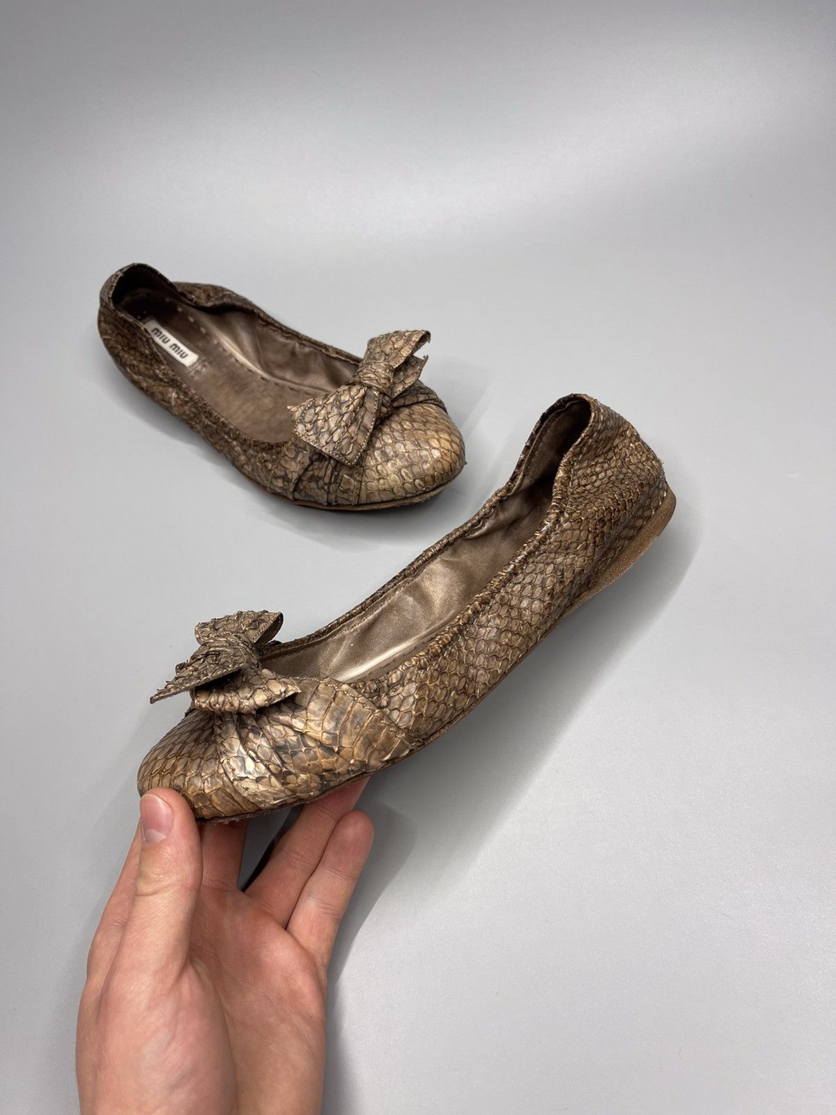 Miu Miu × Prada Miu miu Leather Snake Ballet Flats Size US 9 / IT 39 - 4 Thumbnail