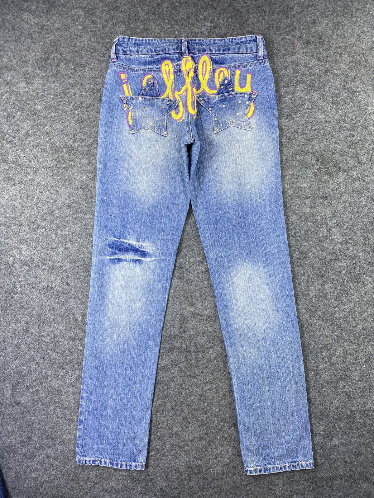 Japanese Brand Jeffley Distress Blue Jeans- J1108 Size 29" - 8 Thumbnail